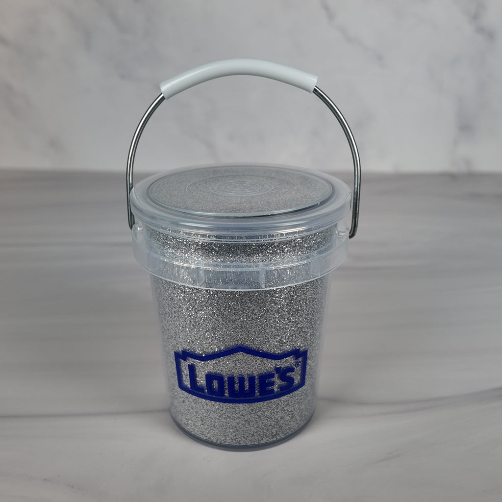 Silver Glitter Mini Bucket Gift Basket