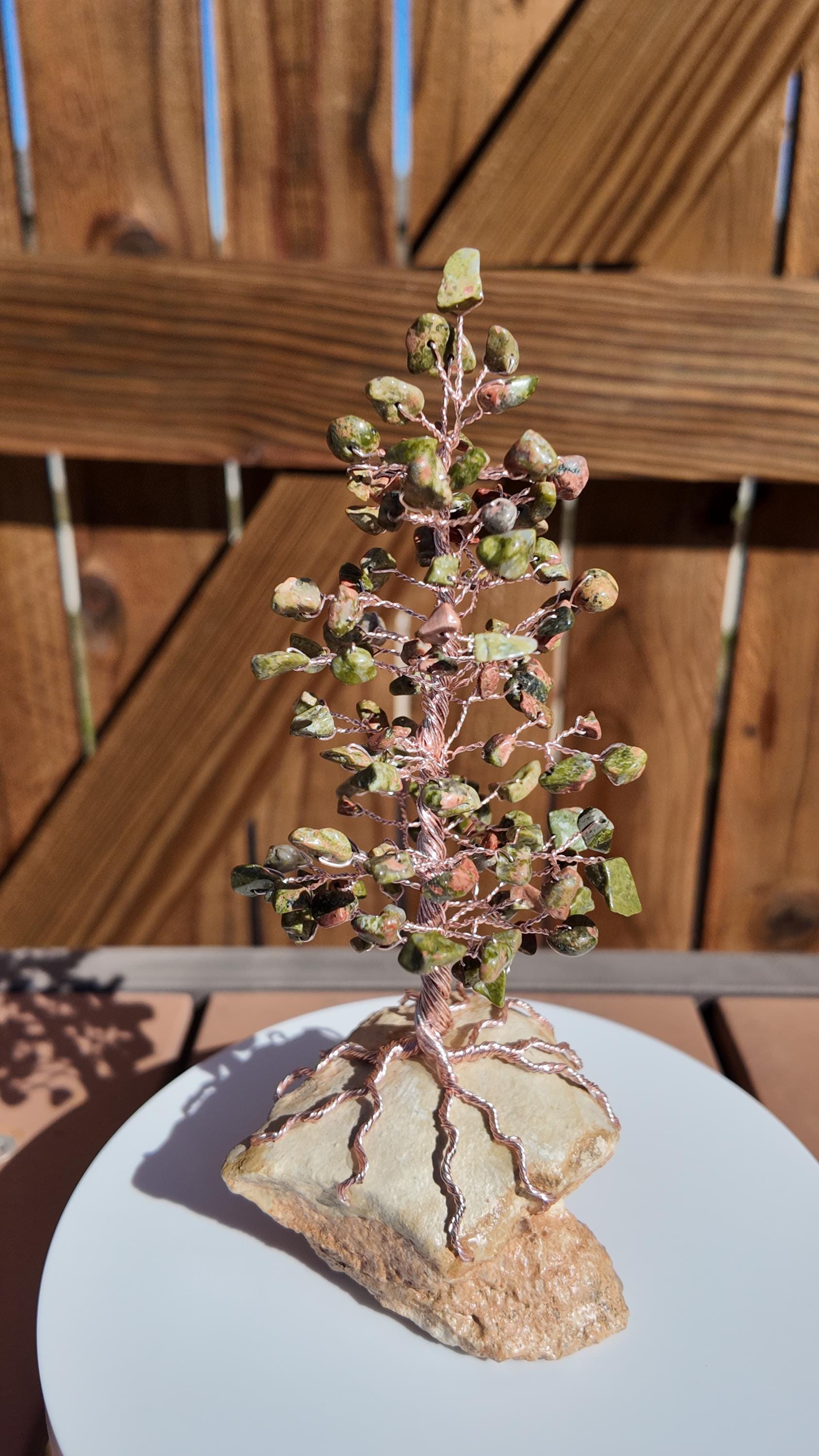 Unakite Stone Chips Wire Tree #2507