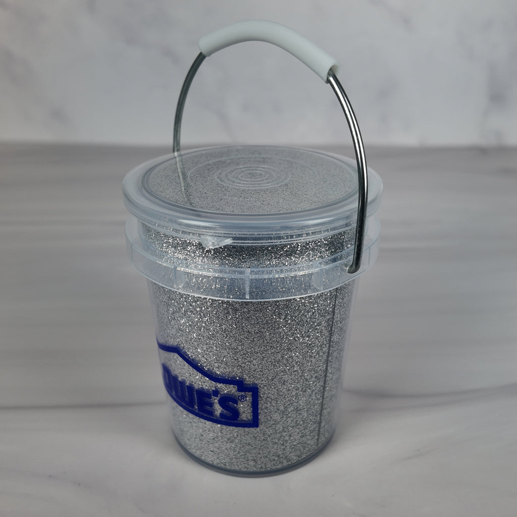 Silver Glitter Mini Bucket Gift Basket