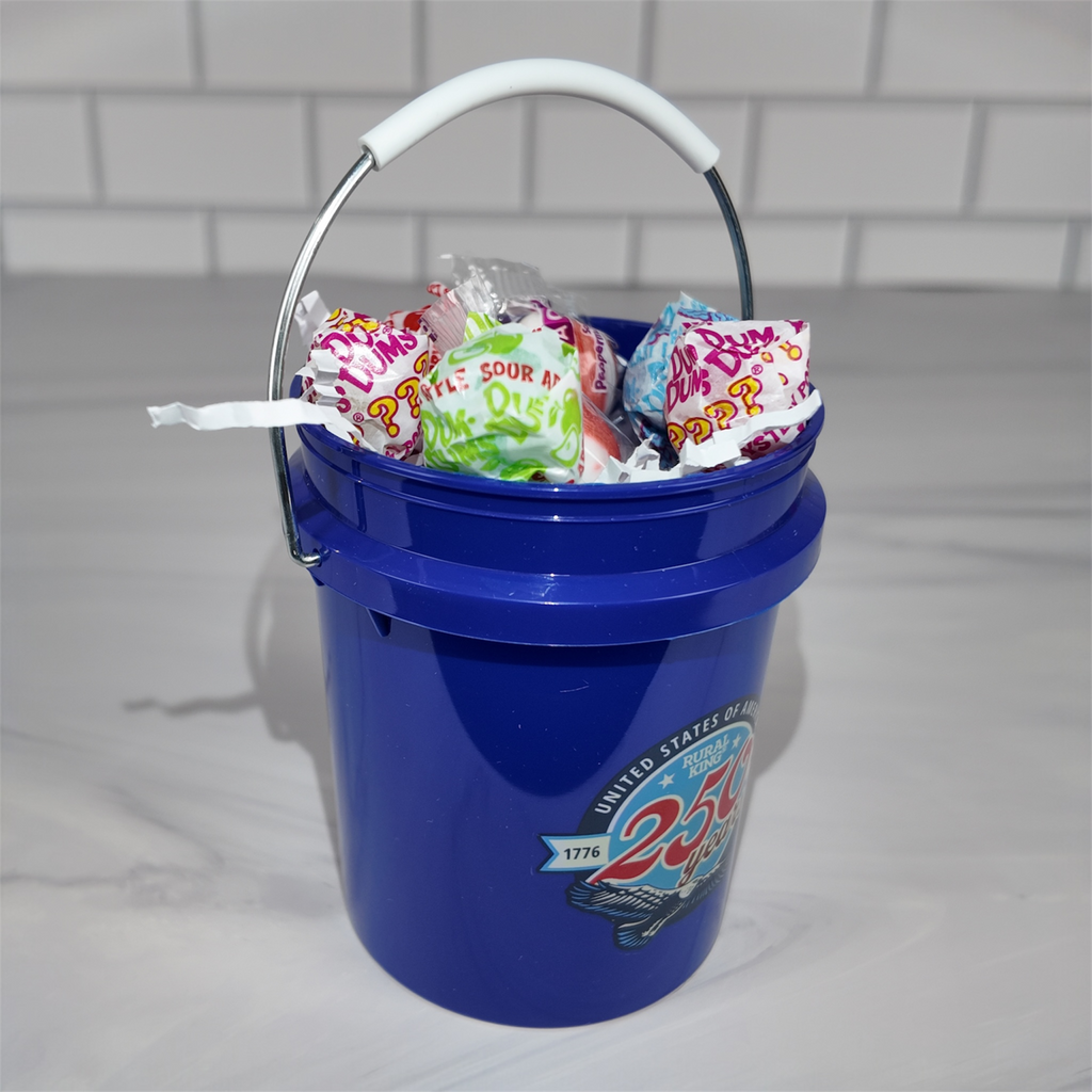 America 250 Years Mini Bucket Peppermint Lollipop Gift Set (Rural King)