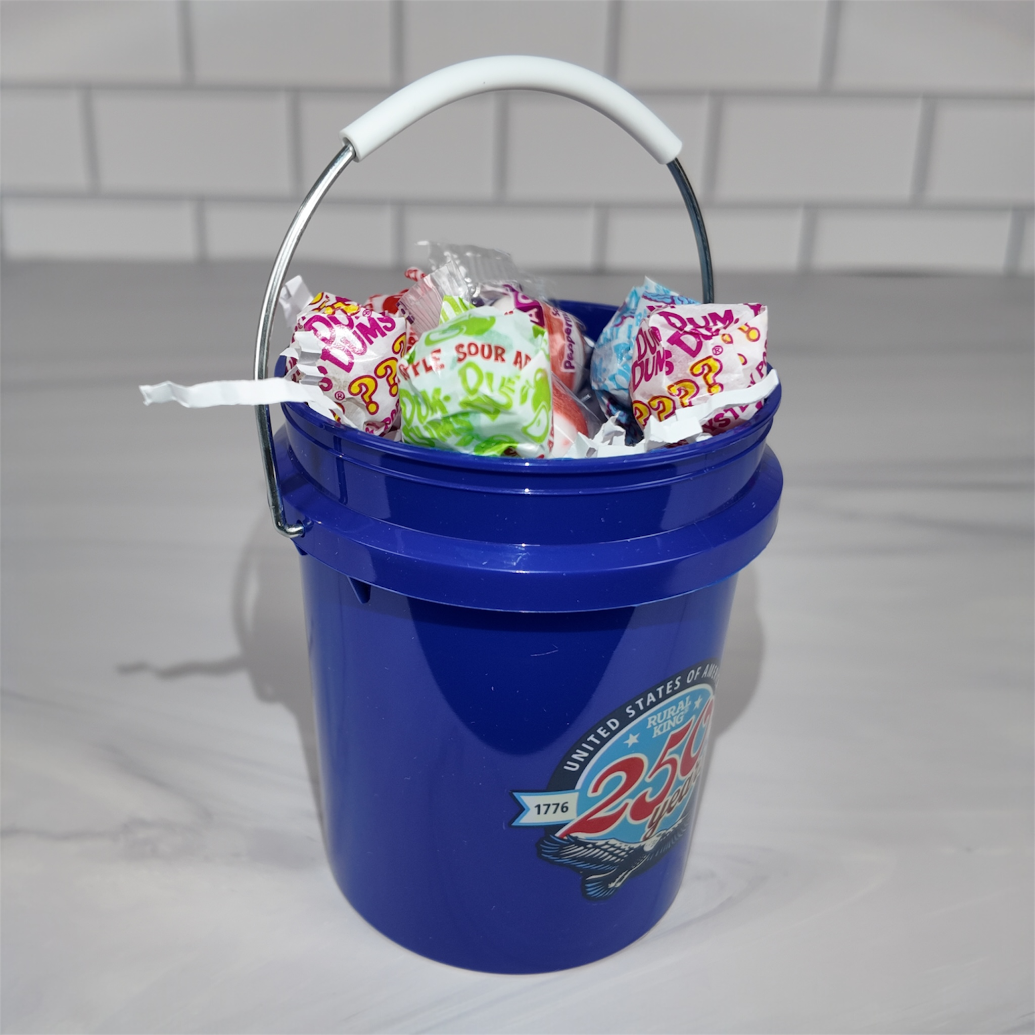 America 250 Years Mini Bucket Peppermint Lollipop Gift Set (Rural King)