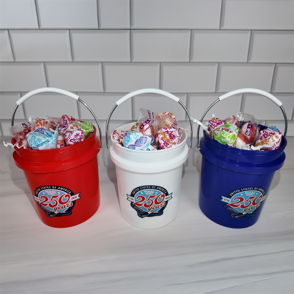 America 250 Years Mini Bucket Peppermint Lollipop Gift Set (Rural King)