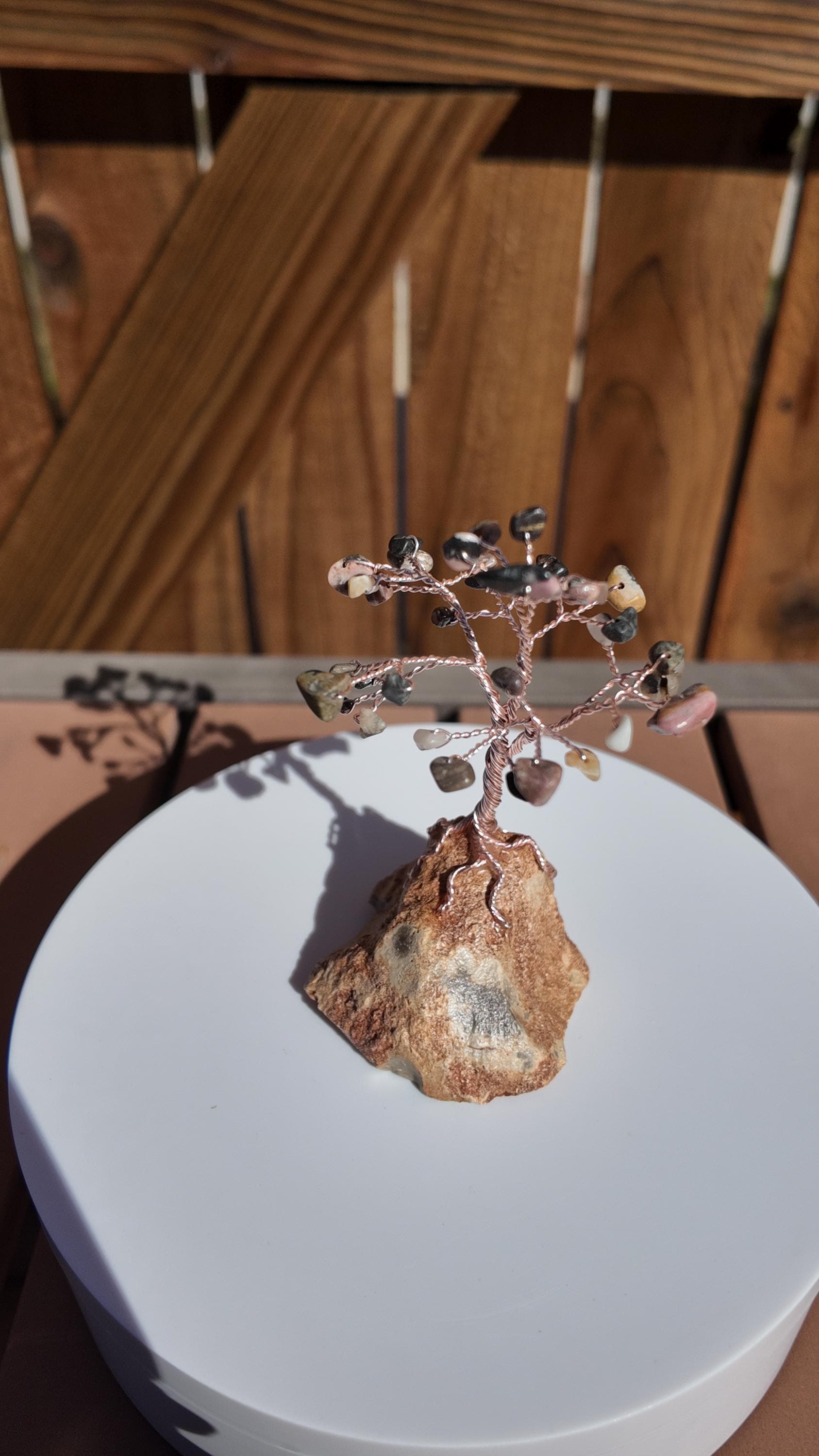 Rhodonite Stone Wire Tree #2512