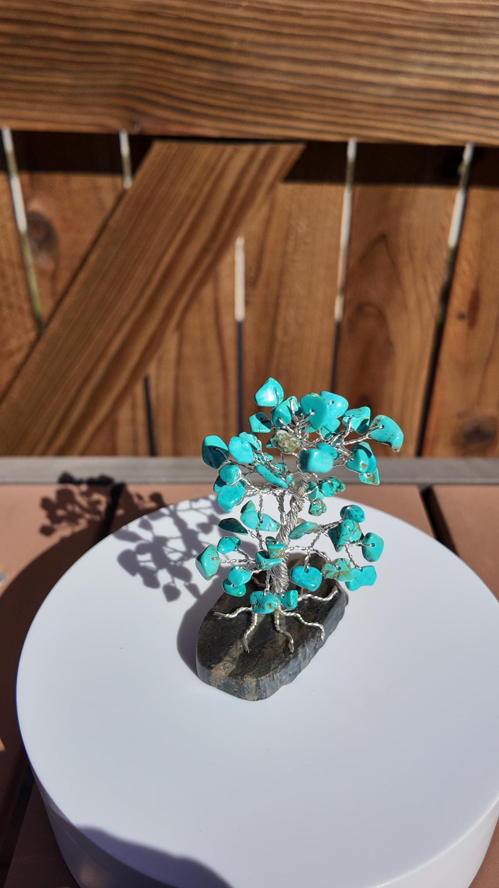 Turquoise Stone Chips Wire Tree (December Birthstone) #2511