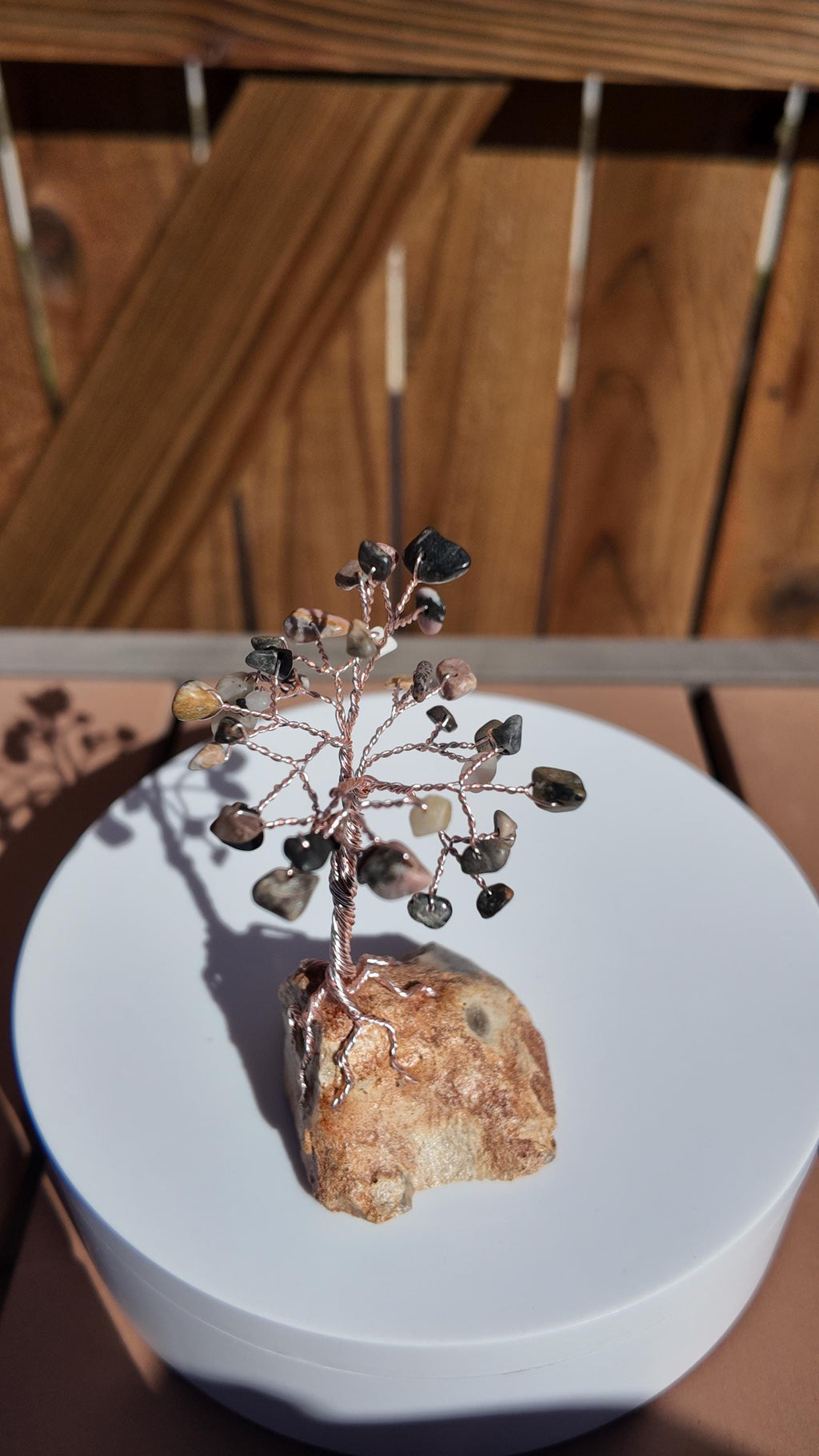 Rhodonite Stone Wire Tree #2512