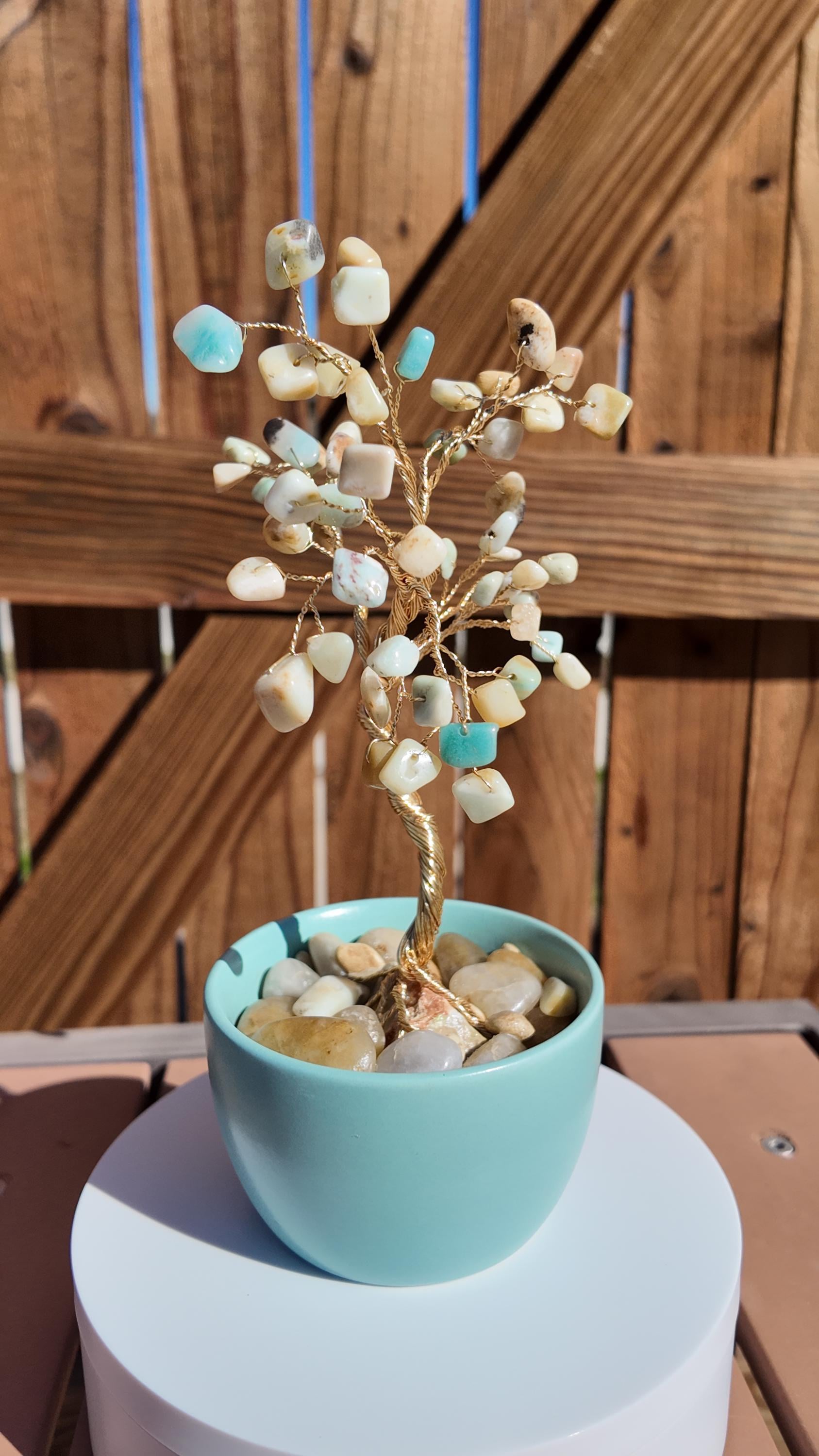 Amazonite Stone Chips Wire Tree #2510