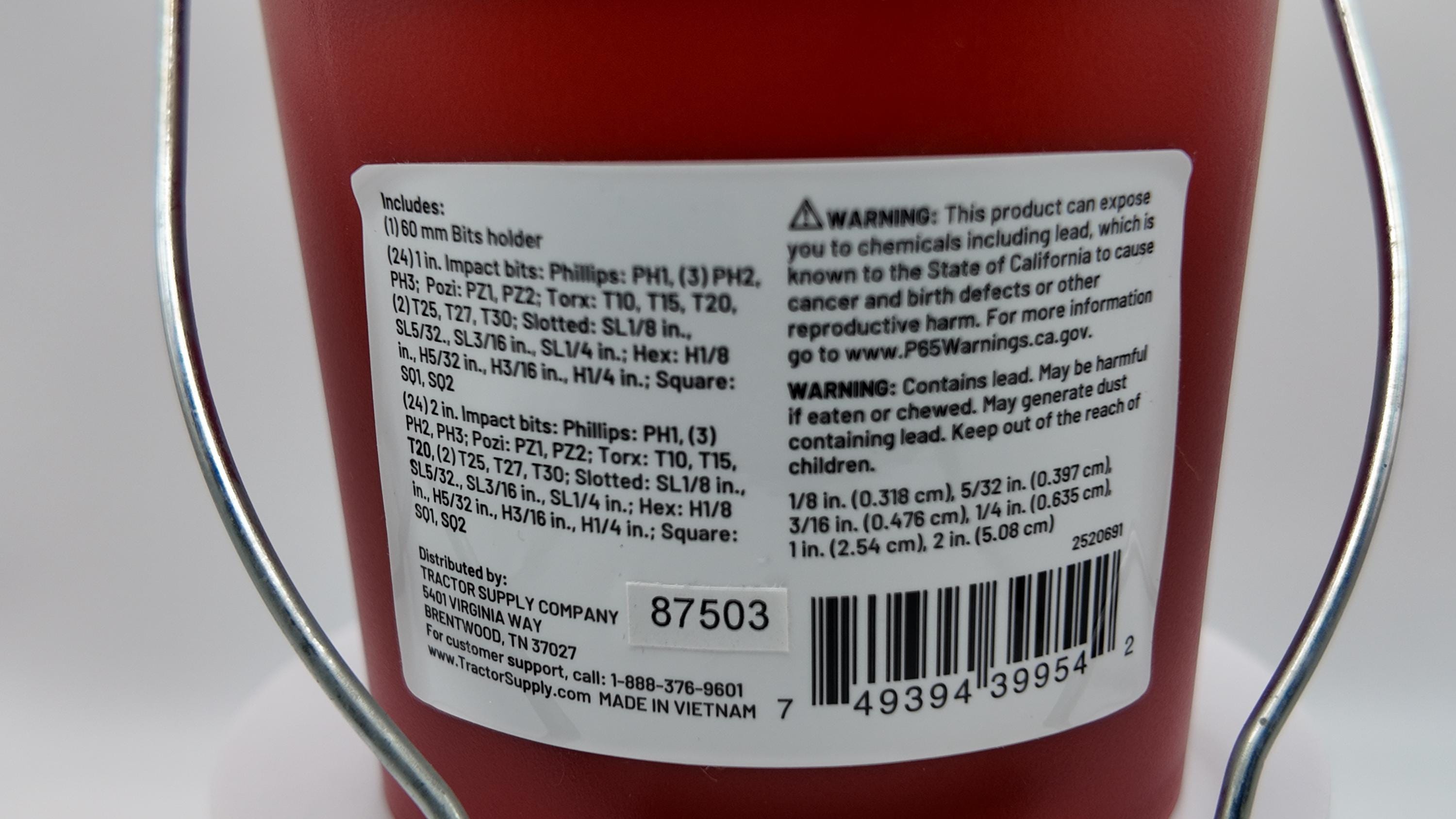 Tractor Supply Co Mini Bucket 49-Piece Impact Bit Set with Milwaukee Logo Sticker