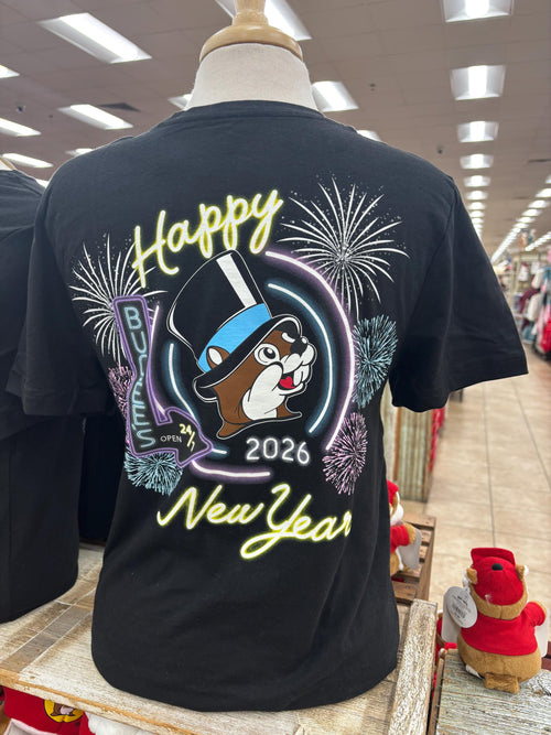 Buc-ee's 2026 Happy New Year Glows in the Dark T-Shirt