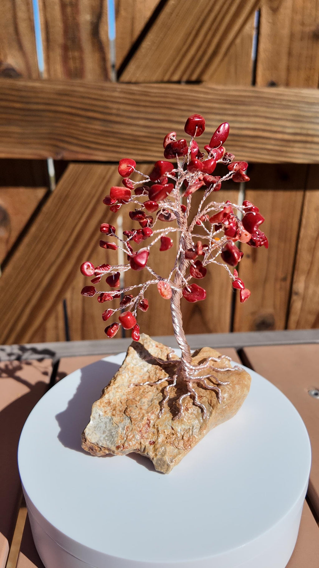 Dyed Bamboo Coral Wire Tree #2509