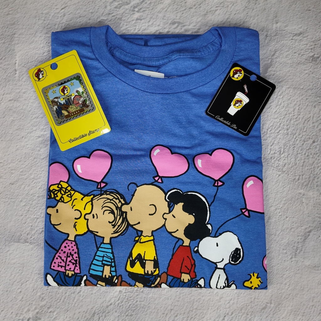 Valentine Themed Peanuts T-Shirt Gift Set (Buc-ee's Collectibles)