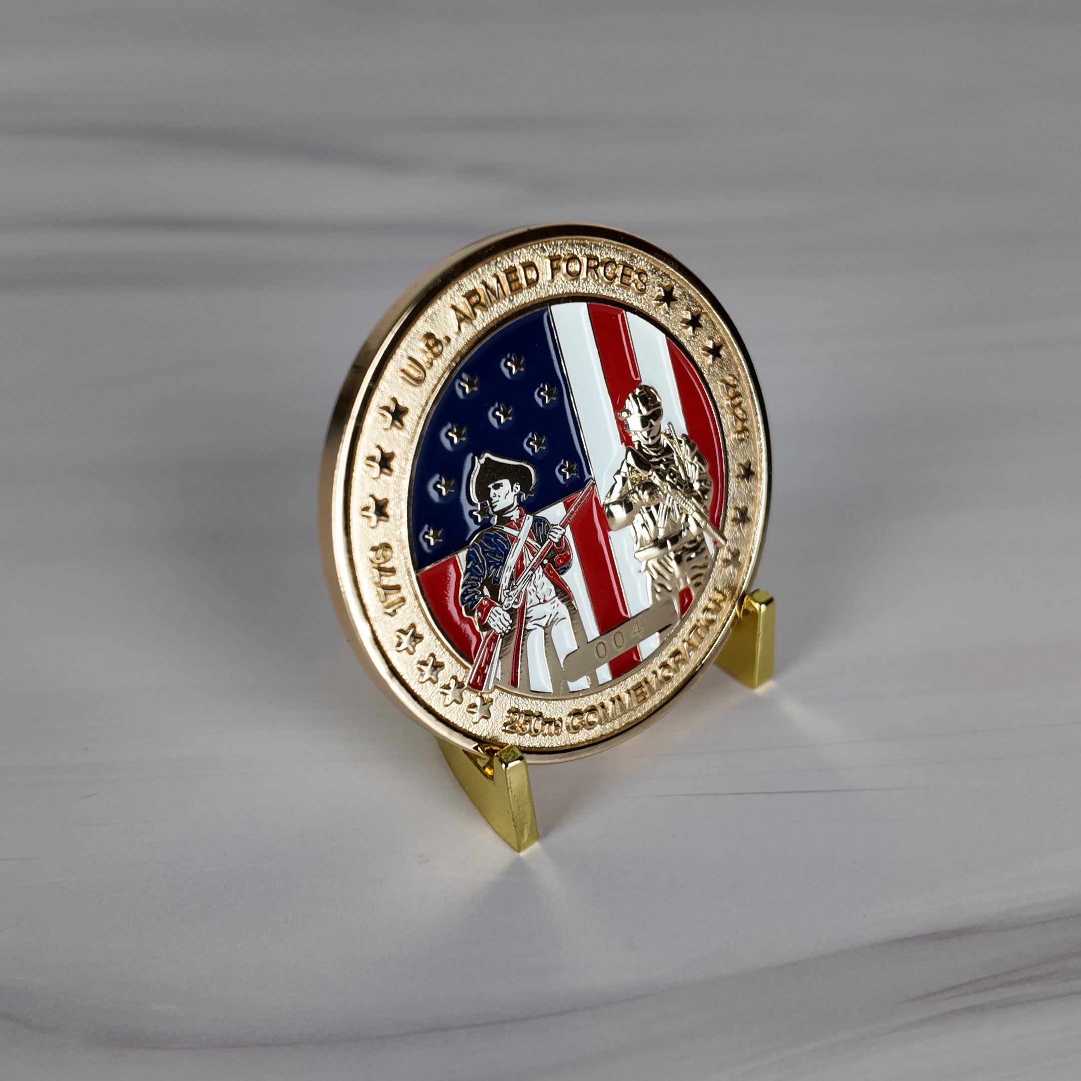 U.S. Armed Forces 250th Commemoration Challenge Coin