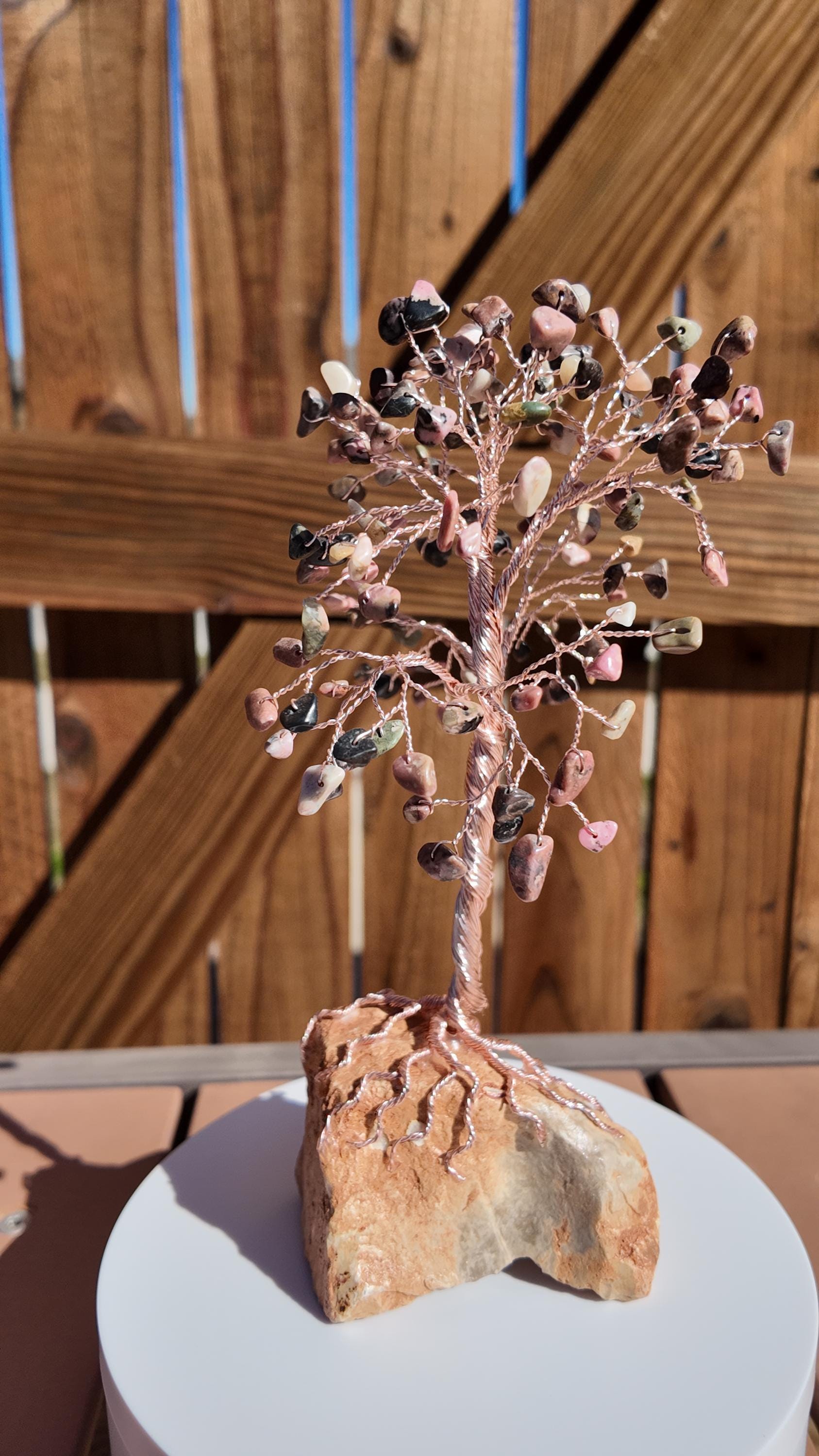 Rhodonite Stone Wire Tree #2506