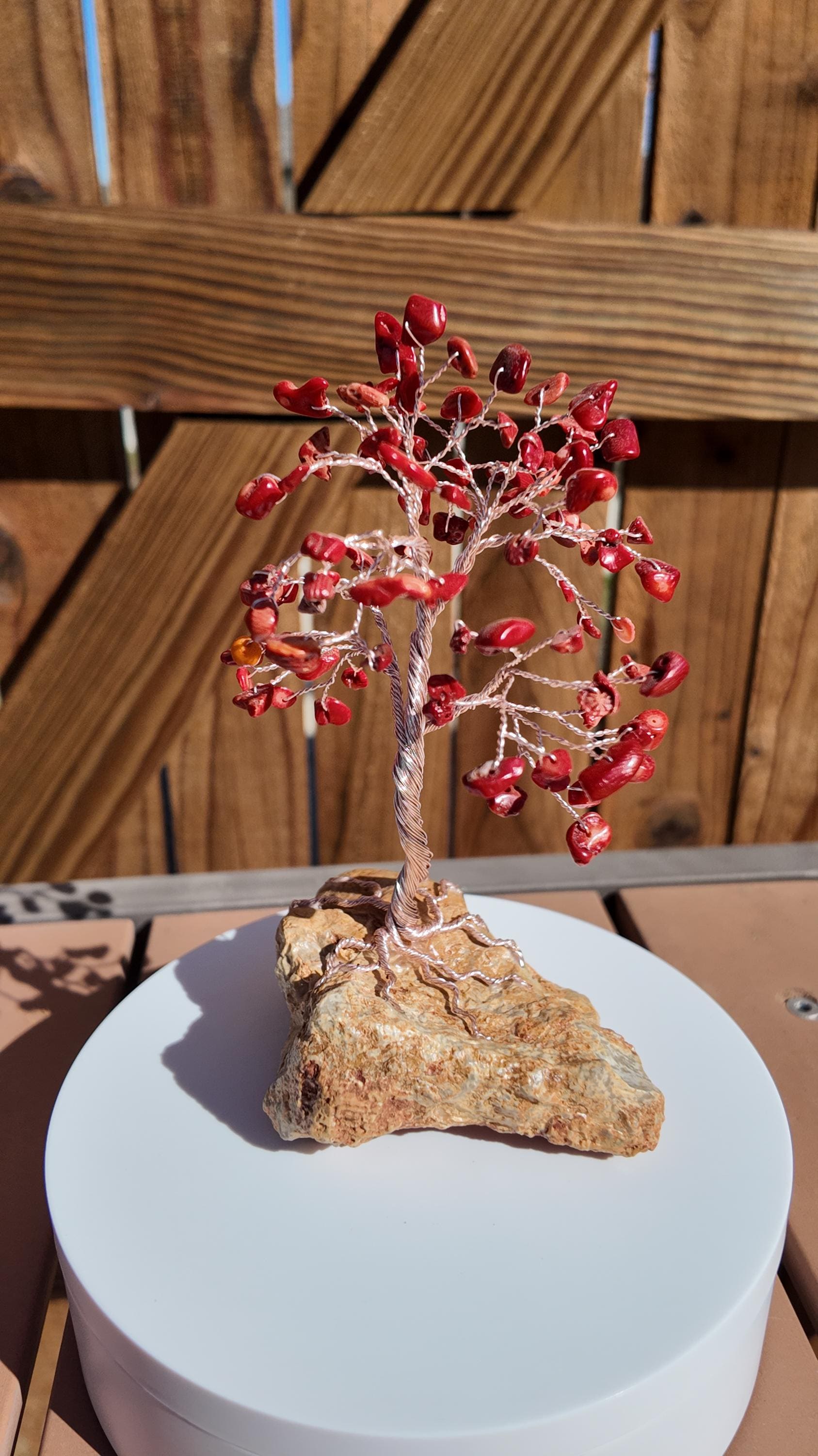 Dyed Bamboo Coral Wire Tree #2509