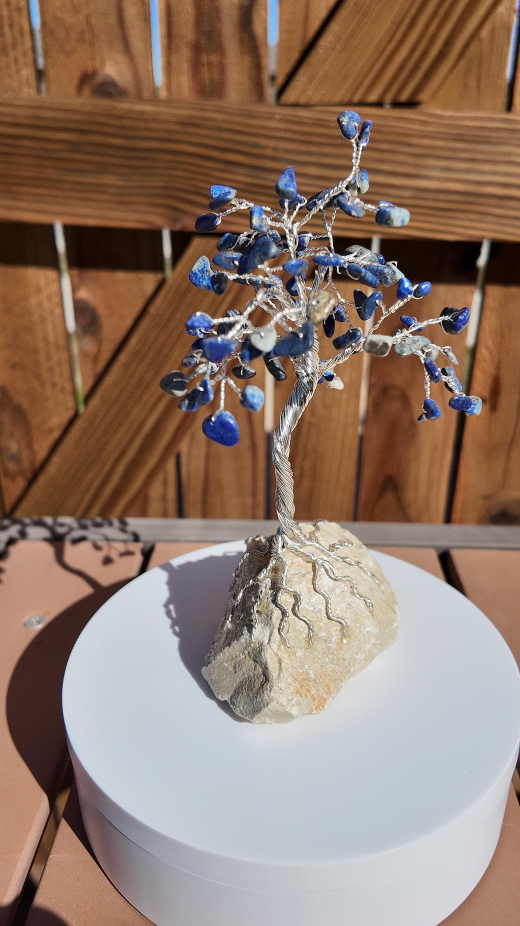 Lapis Lazuli Stone Chips Wire Tree (September Birthstone) #2503