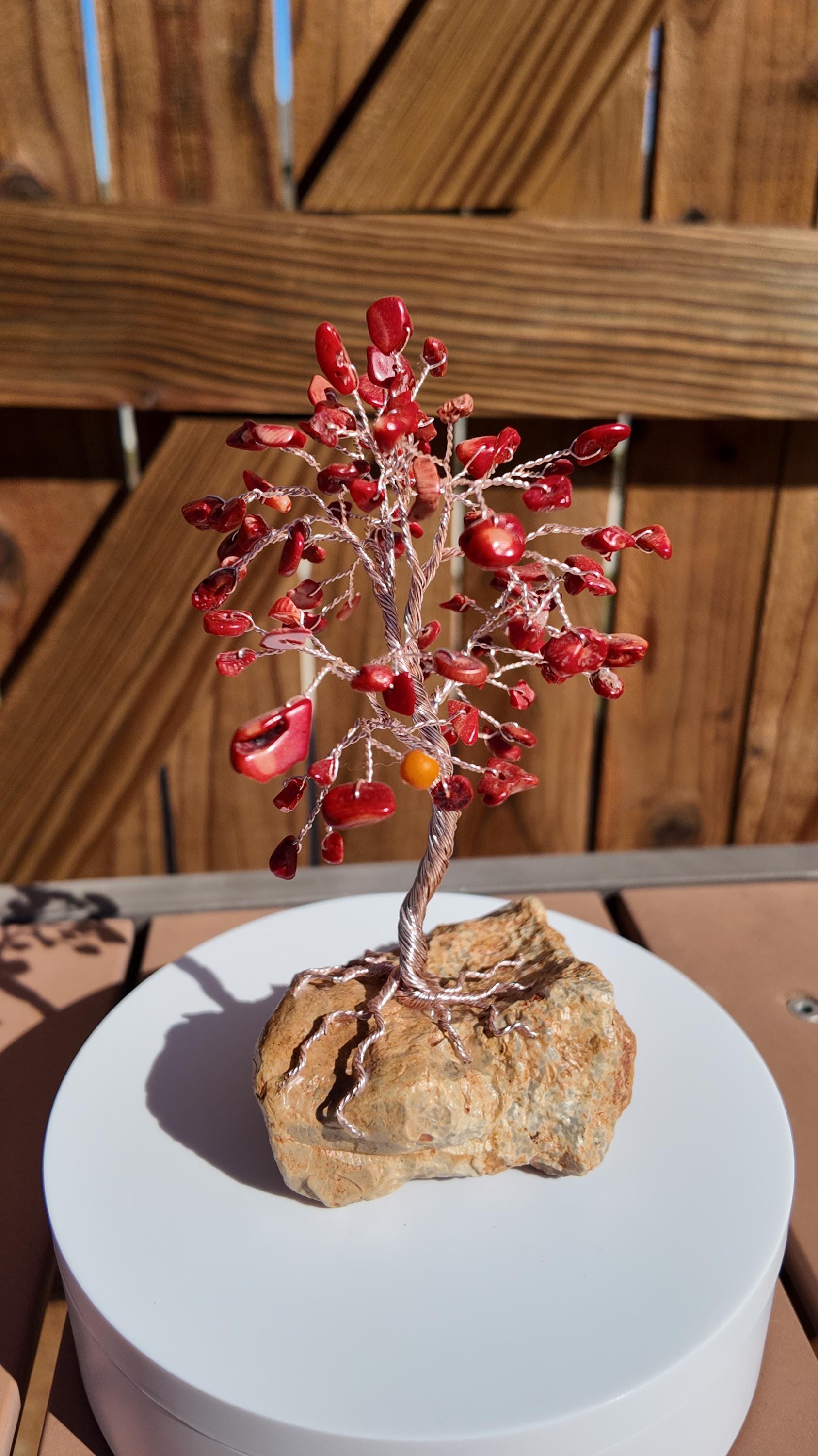 Dyed Bamboo Coral Wire Tree #2509