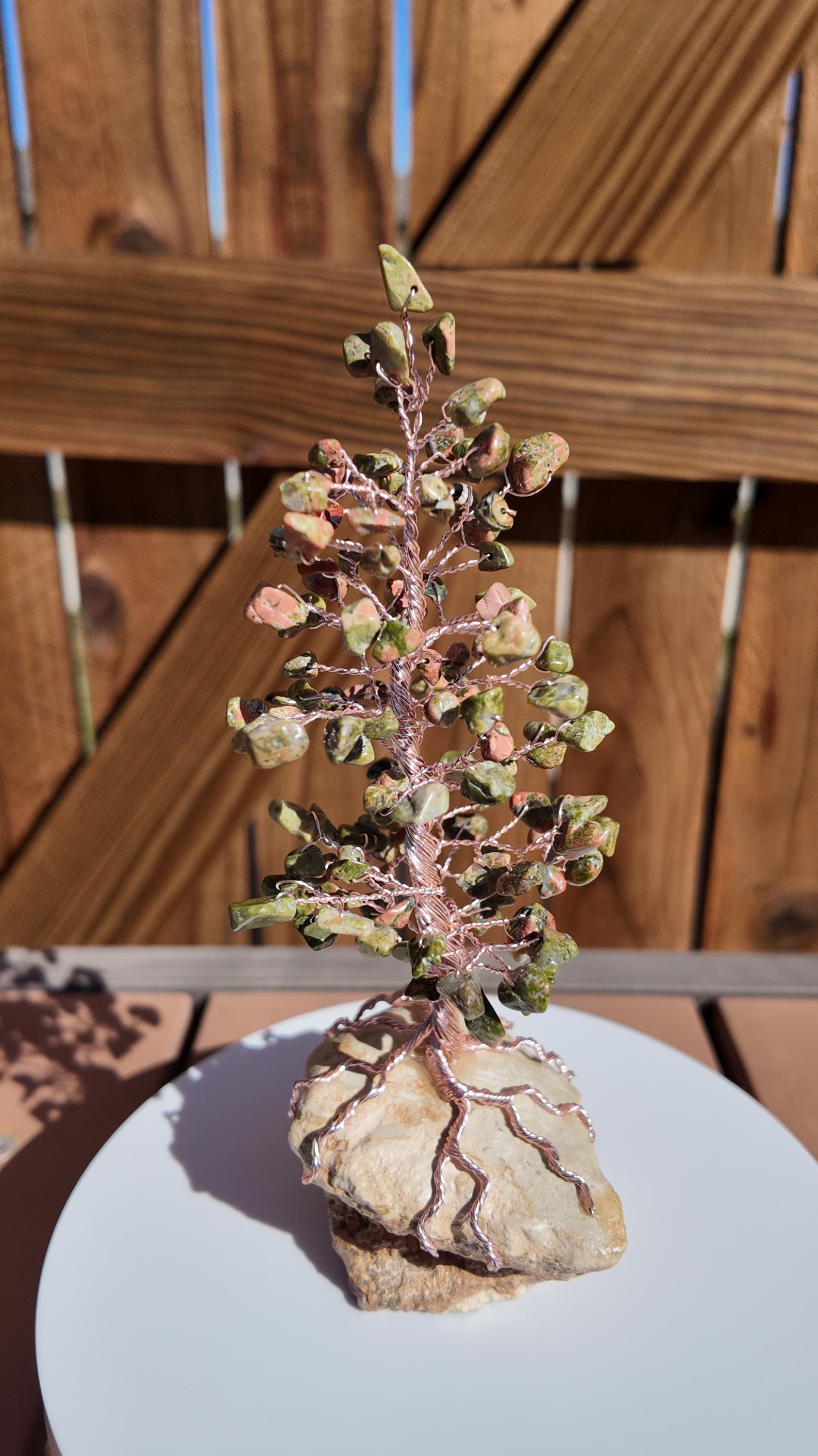 Unakite Stone Chips Wire Tree #2507