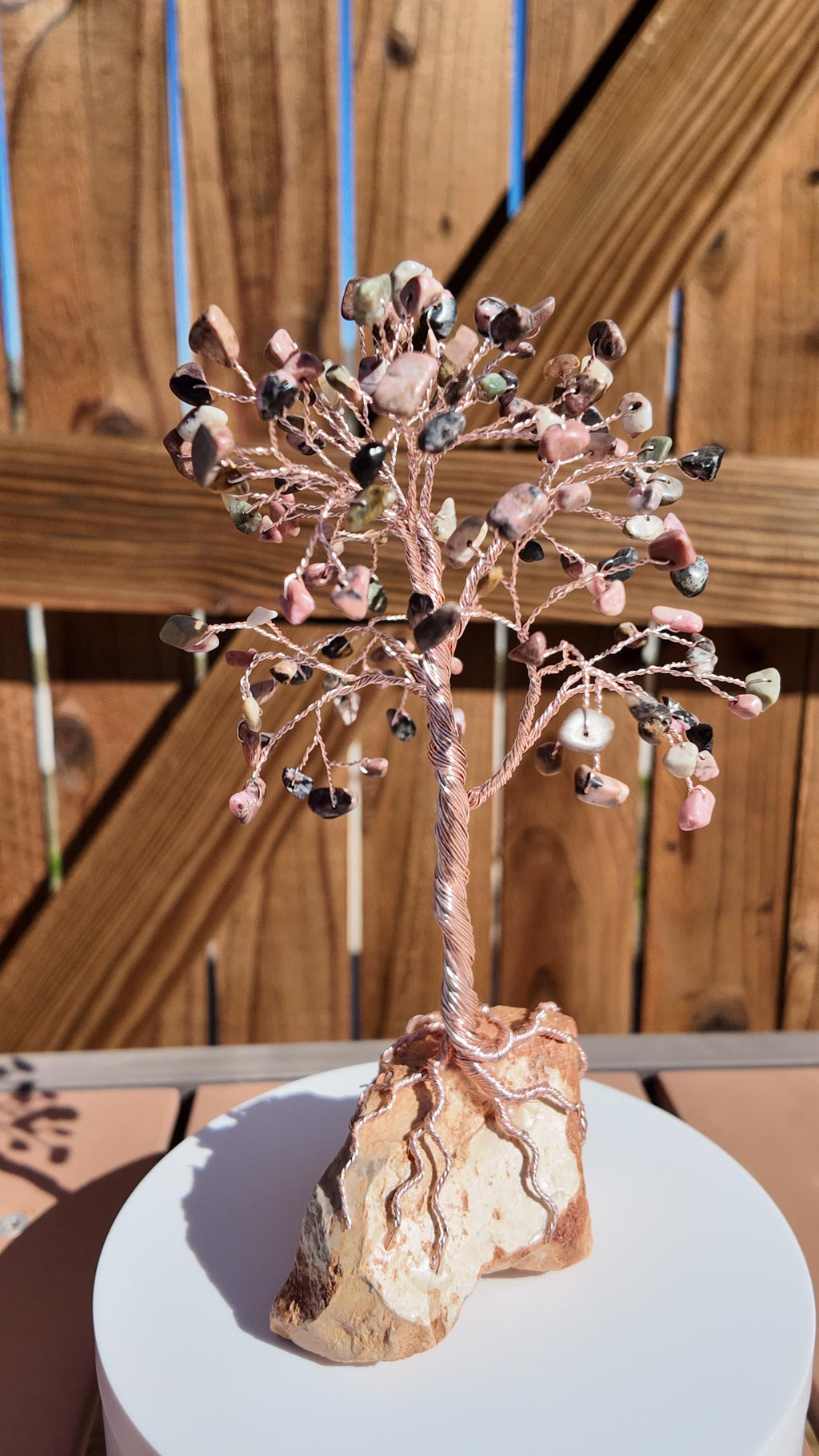 Rhodonite Stone Wire Tree #2506