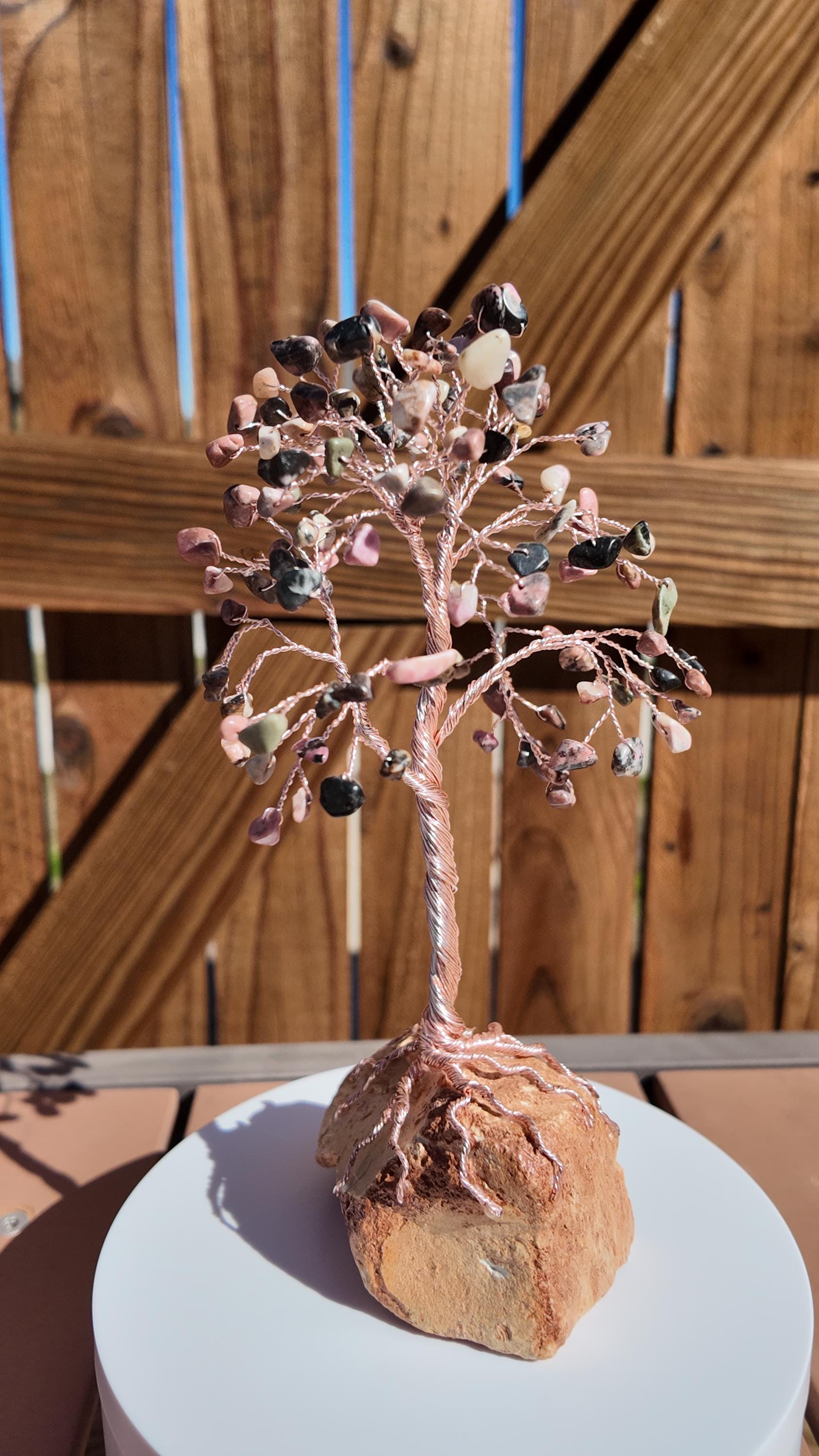 Rhodonite Stone Wire Tree #2506