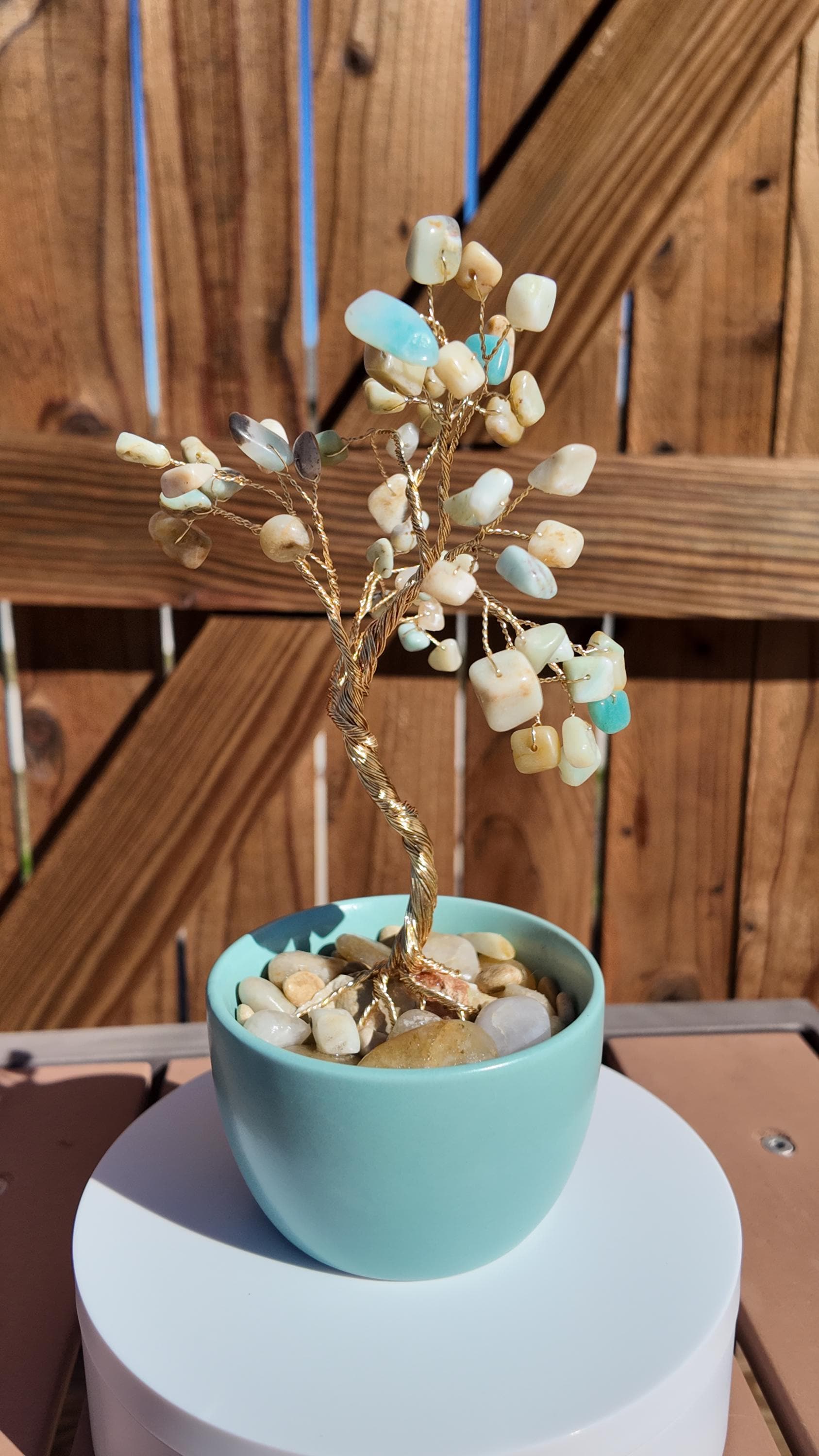 Amazonite Stone Chips Wire Tree #2510