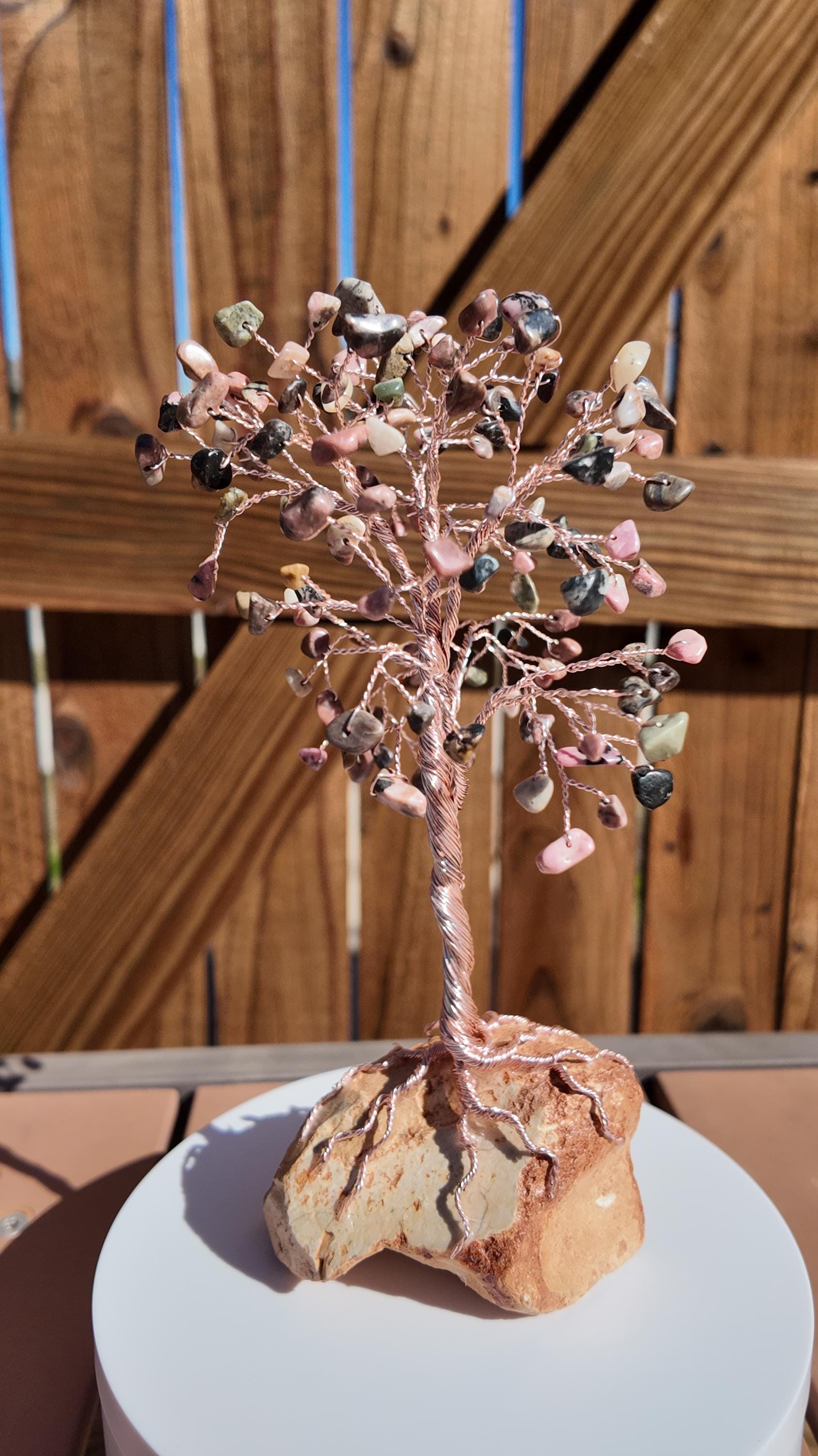 Rhodonite Stone Wire Tree #2506