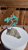Reconstituted Howlite Turquoise Rondelle Beads Wire Tree #2505