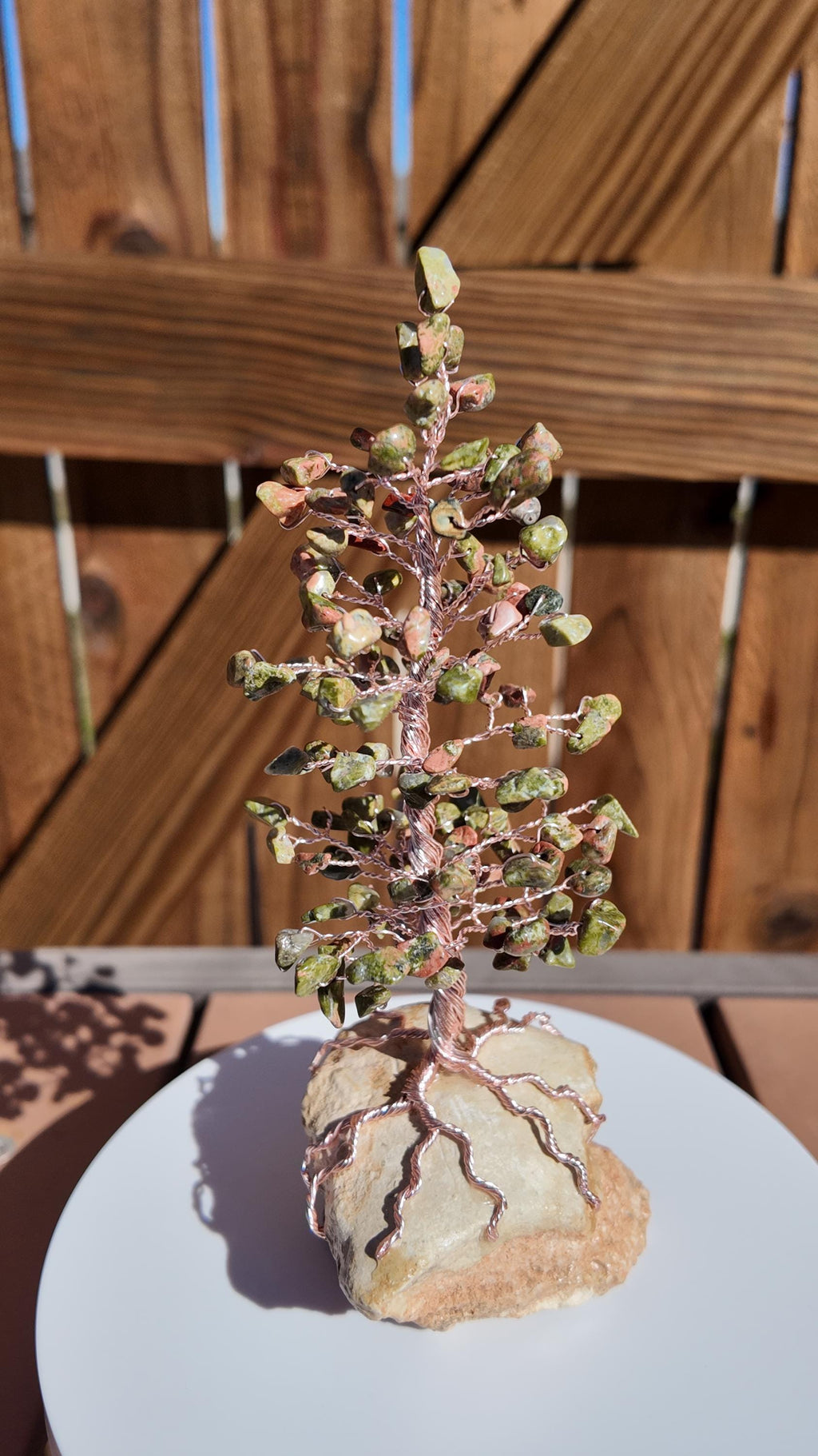 Unakite Stone Chips Wire Tree #2507