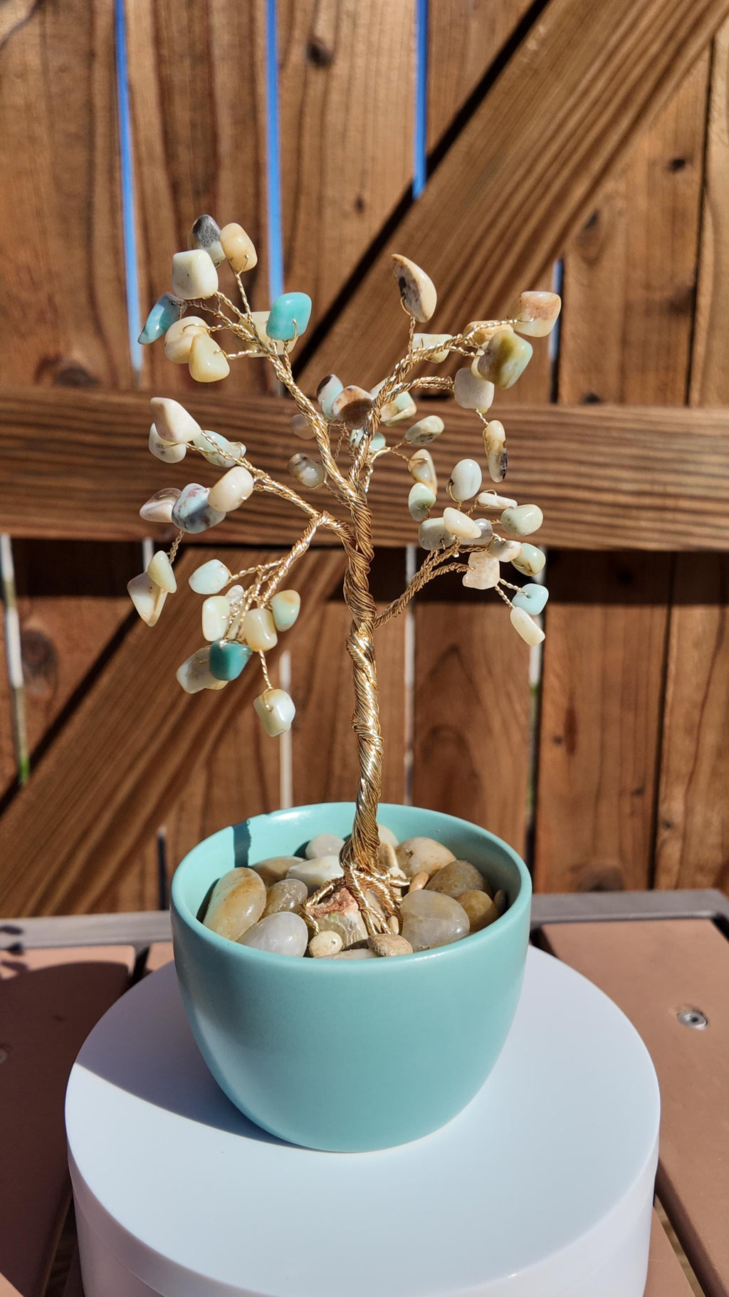 Amazonite Stone Chips Wire Tree #2510