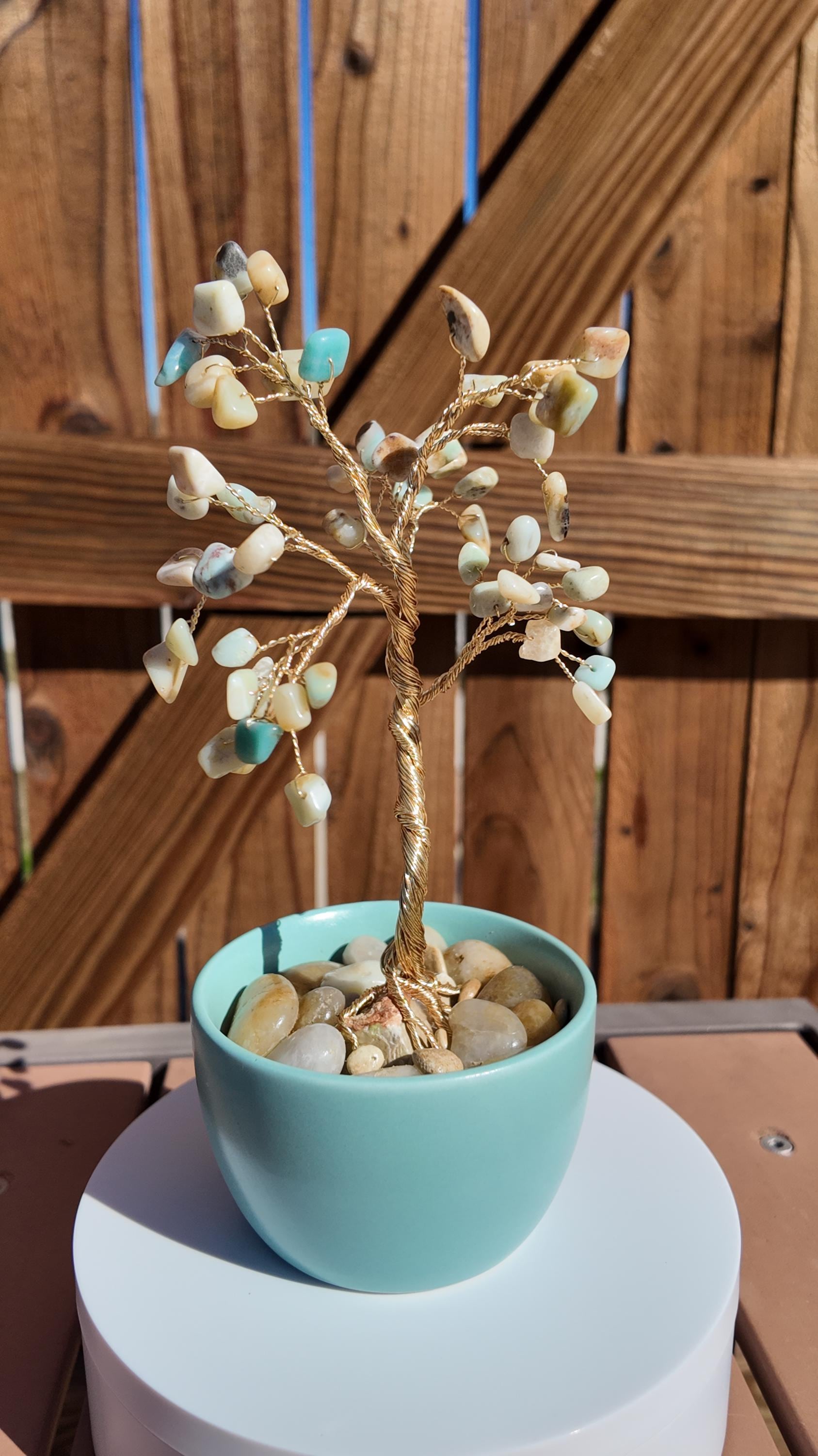 Amazonite Stone Chips Wire Tree #2510