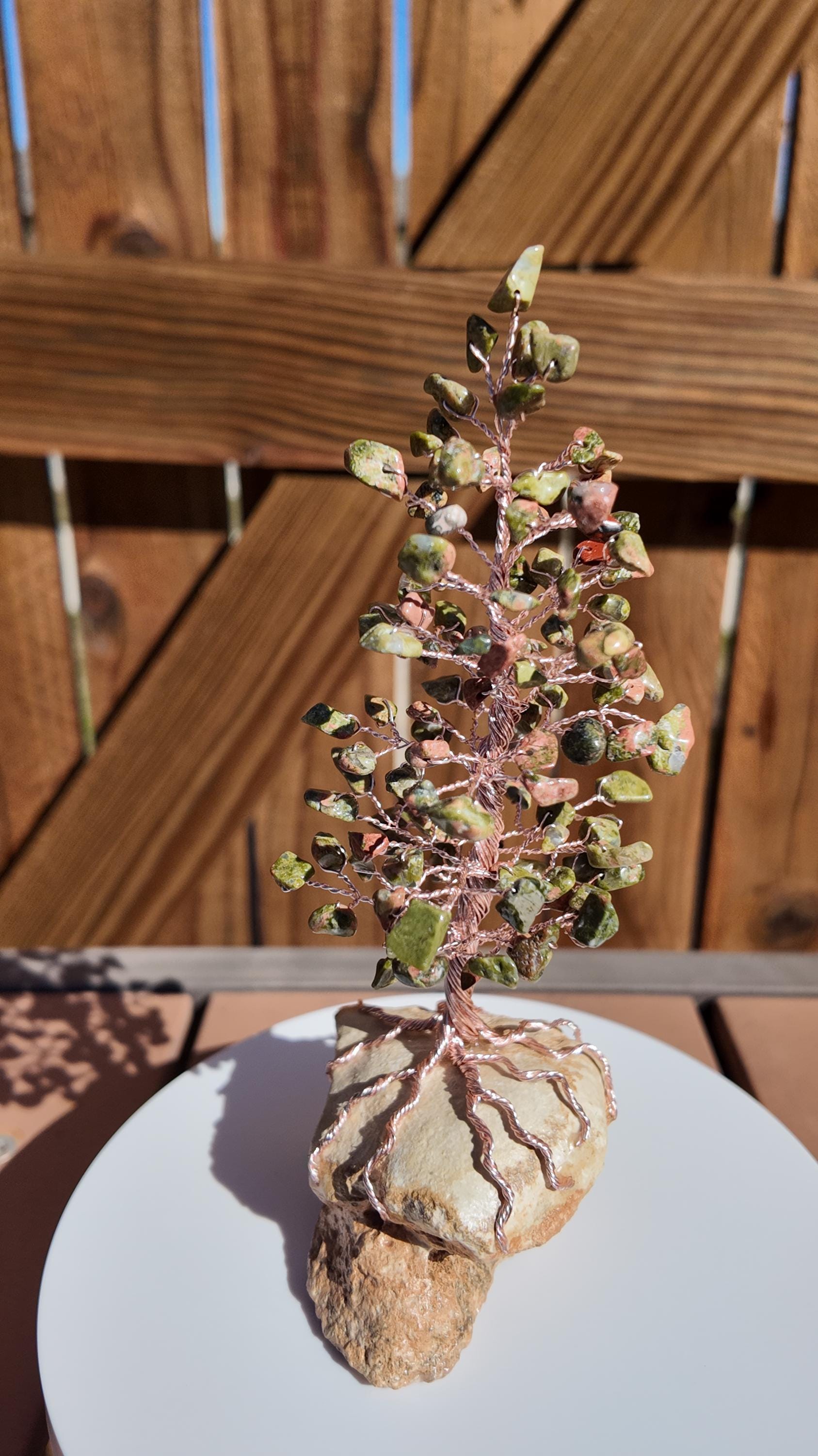 Unakite Stone Chips Wire Tree #2507
