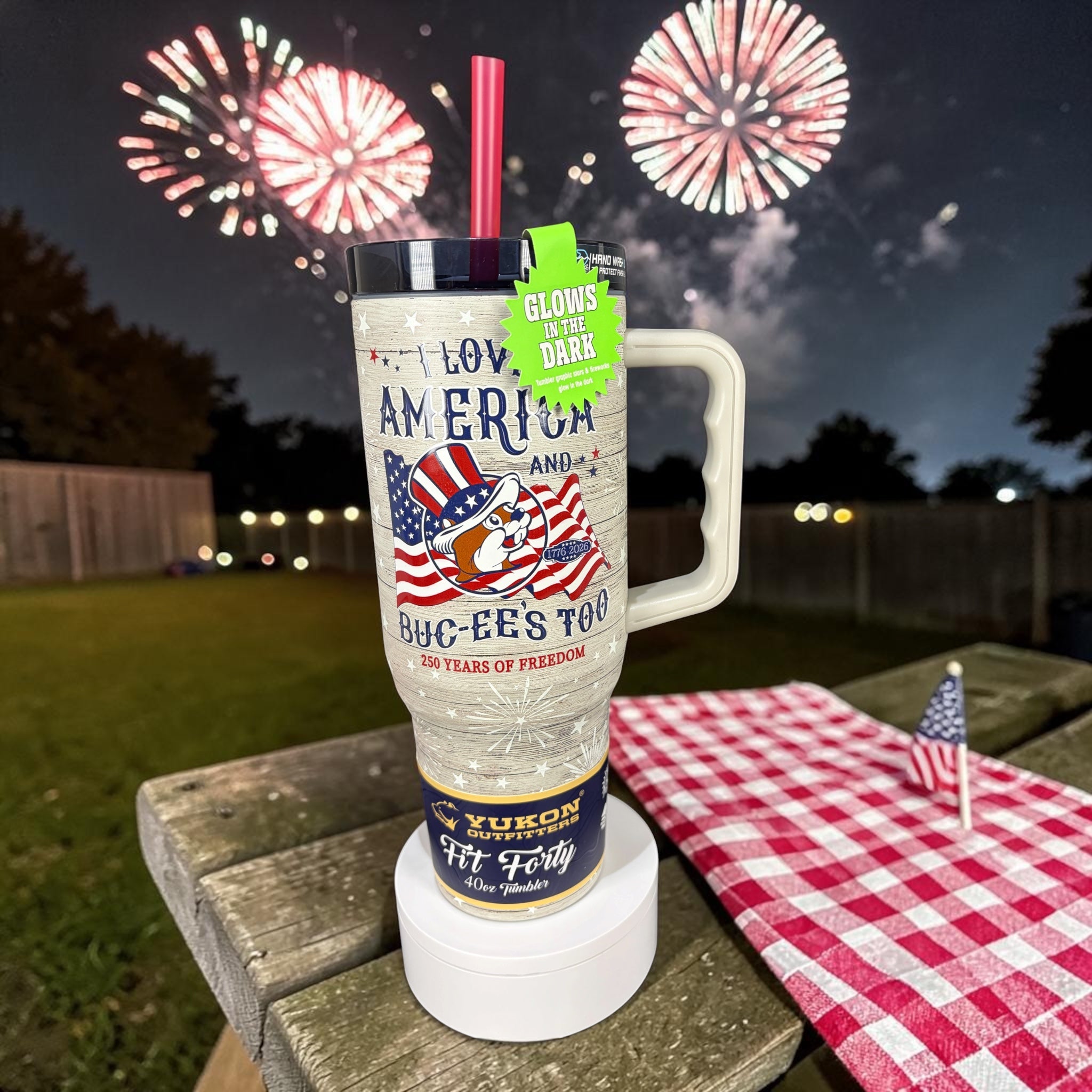Buc-ee's Yukon Outfitters 40 oz Patriotic Tumbler – Limited Edition 4th of July Insulated Drinkware