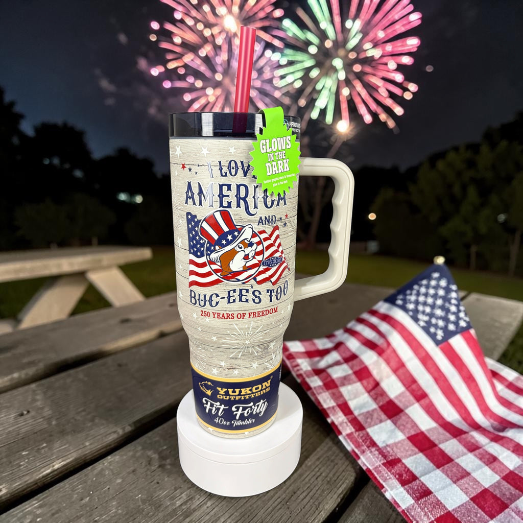 Buc-ee's Yukon Outfitters 40 oz Patriotic Tumbler – Limited Edition 4th of July Insulated Drinkware