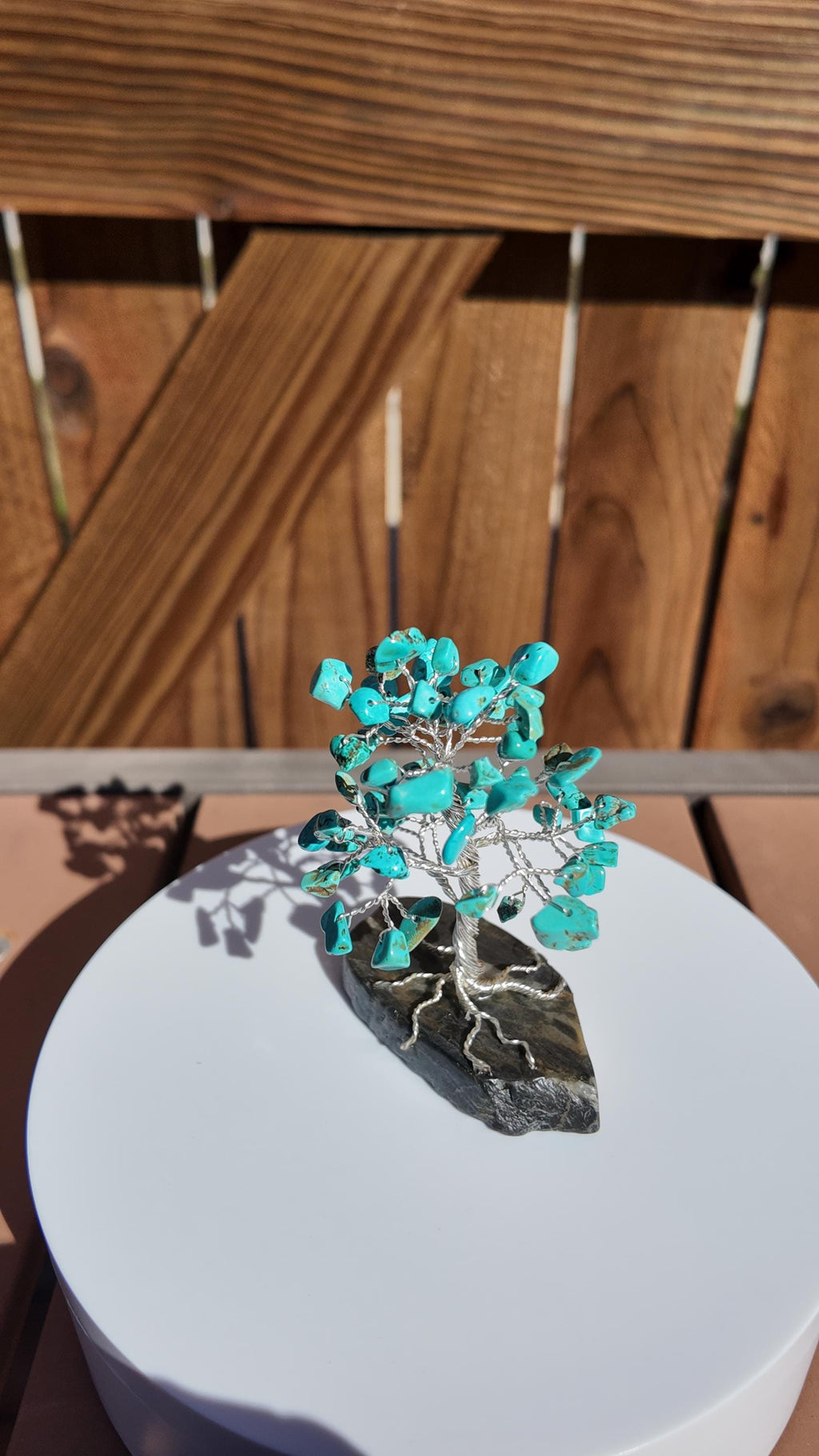 Turquoise Stone Chips Wire Tree (December Birthstone) #2511