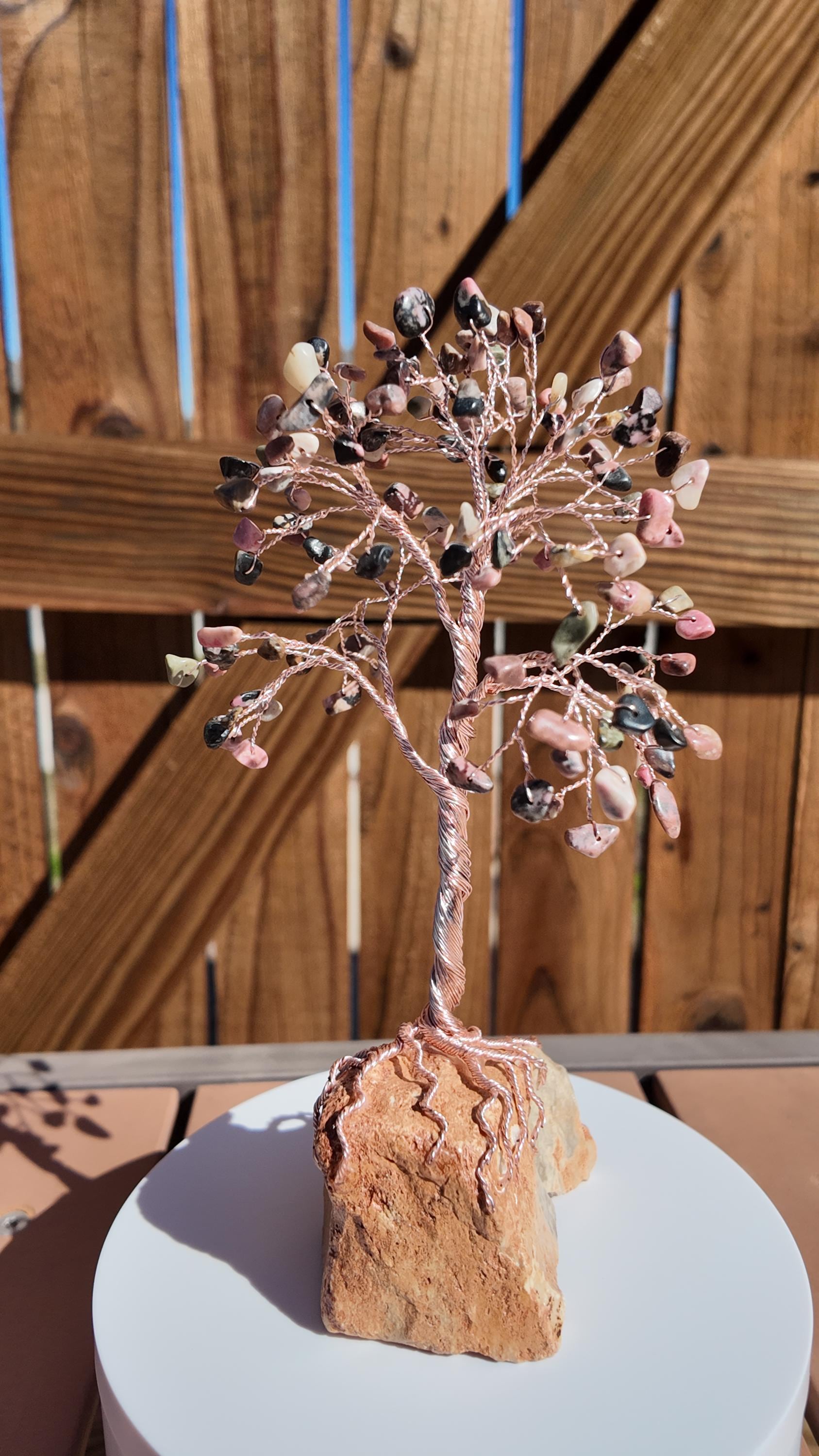 Rhodonite Stone Wire Tree #2506