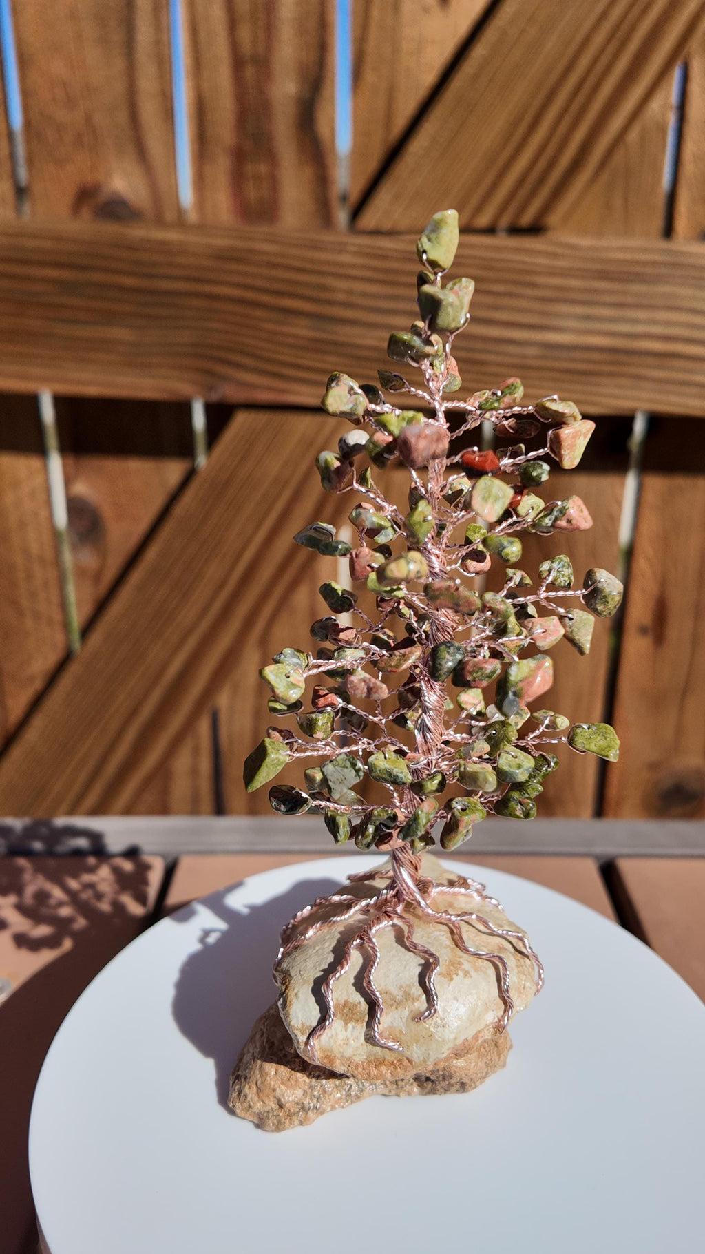 Unakite Stone Chips Wire Tree #2507