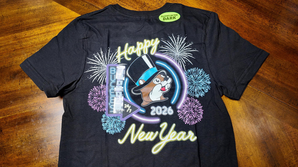 Buc-ee's 2026 Happy New Year Glows in the Dark T-Shirt