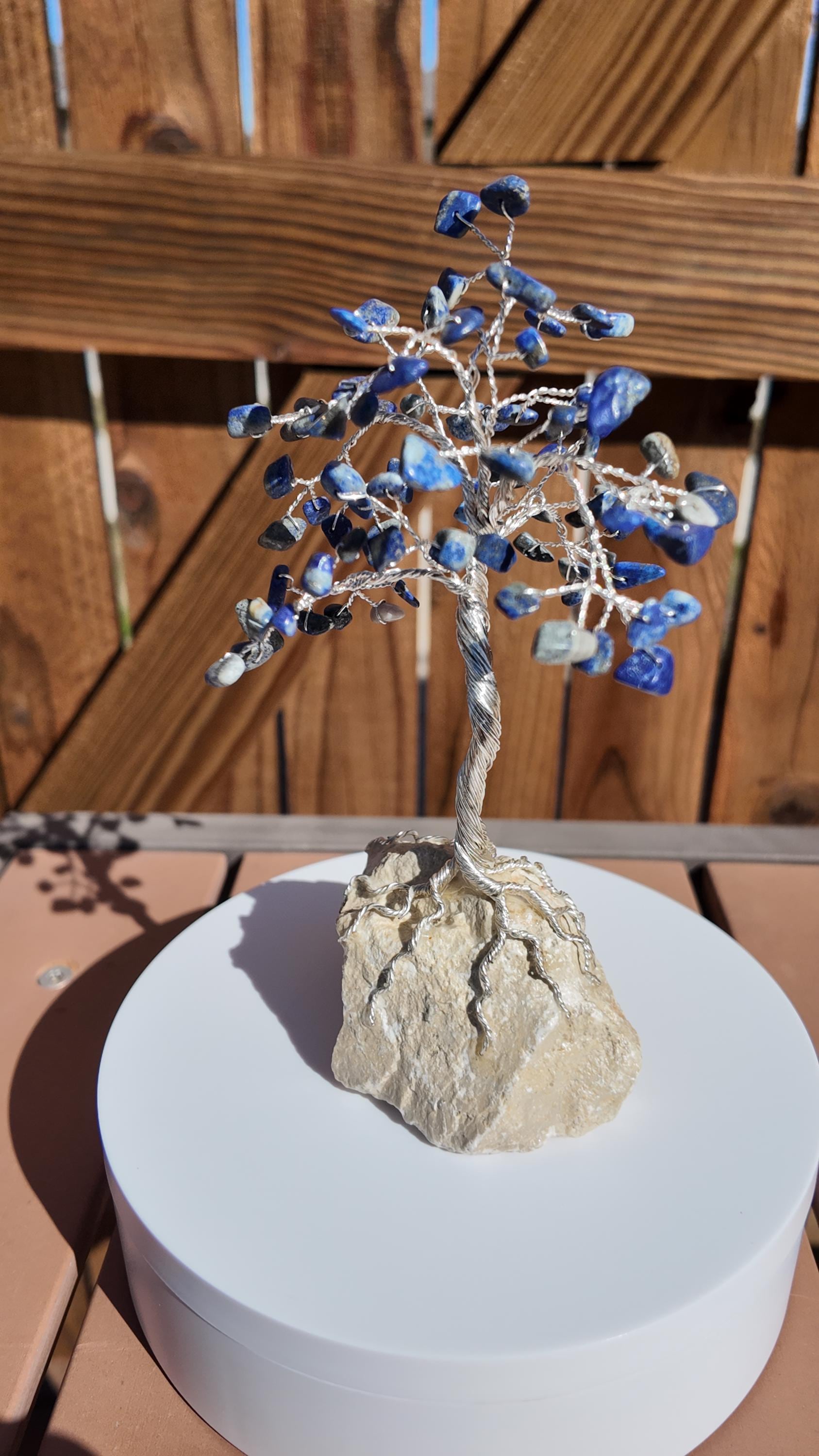Lapis Lazuli Stone Chips Wire Tree (September Birthstone) #2503