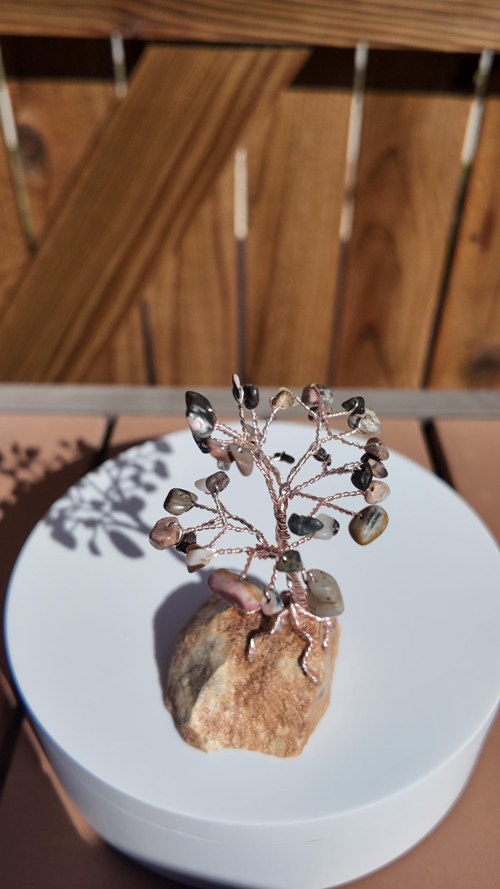 Rhodonite Stone Wire Tree #2512