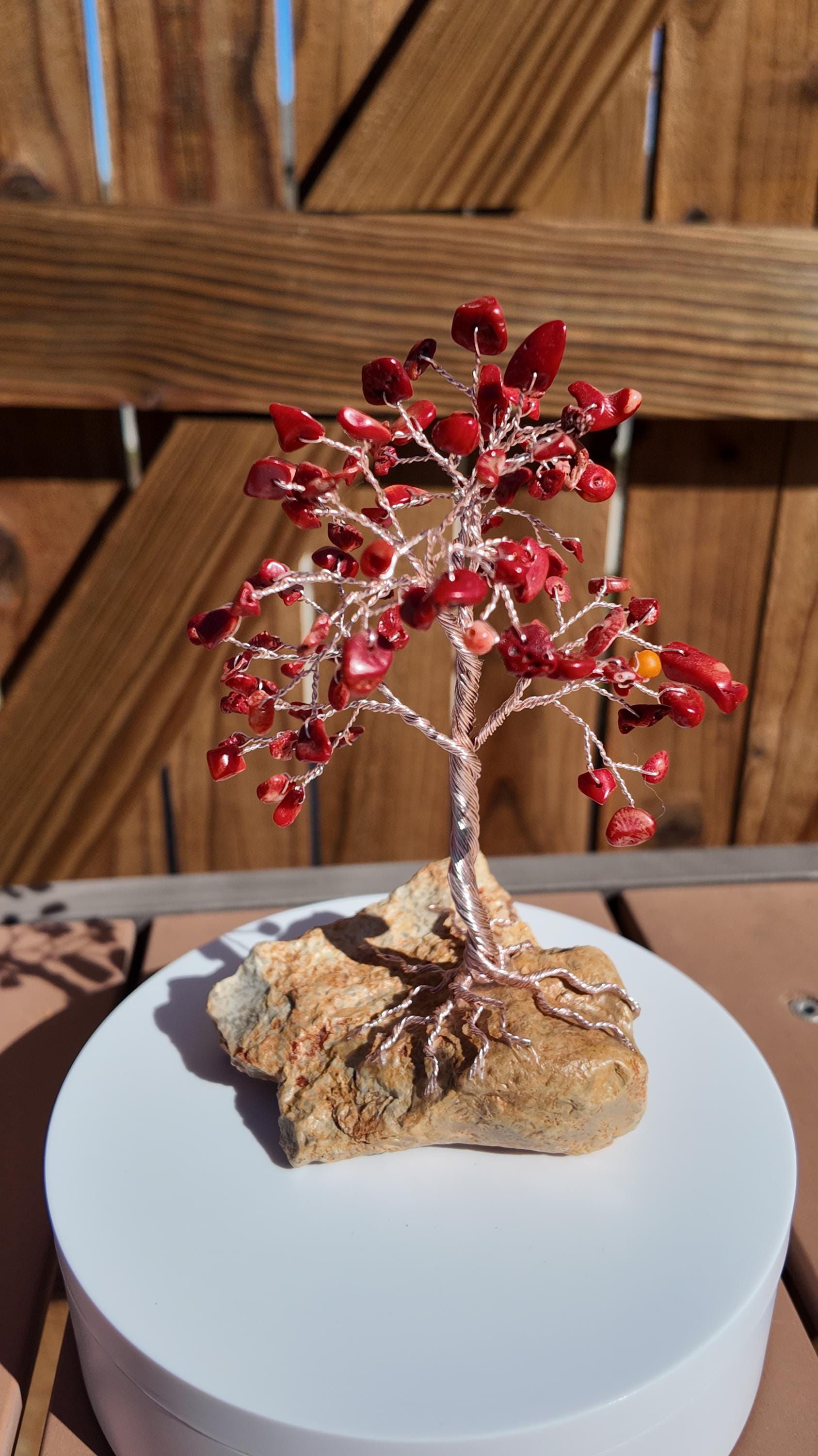 Dyed Bamboo Coral Wire Tree #2509