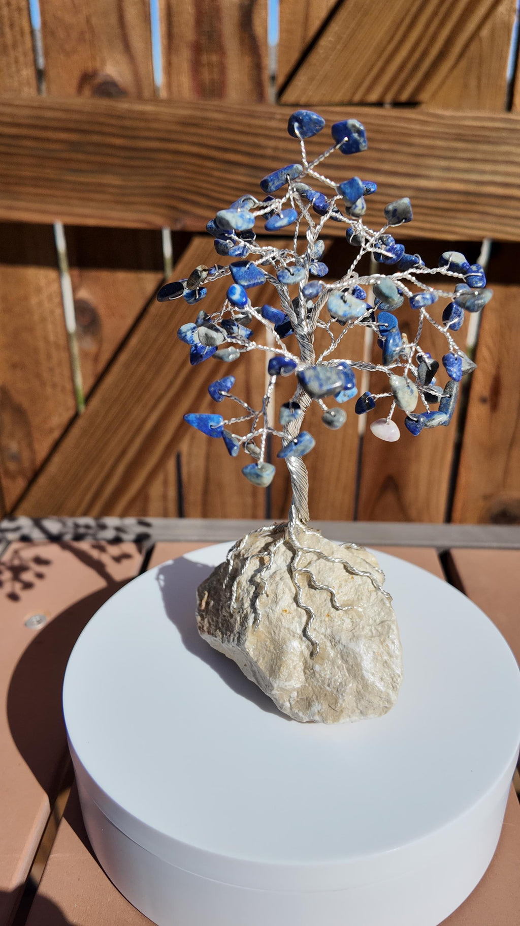 Lapis Lazuli Stone Chips Wire Tree (September Birthstone) #2503