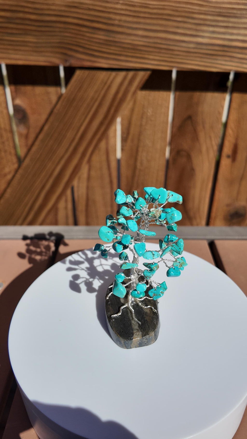 Turquoise Stone Chips Wire Tree (December Birthstone) #2511