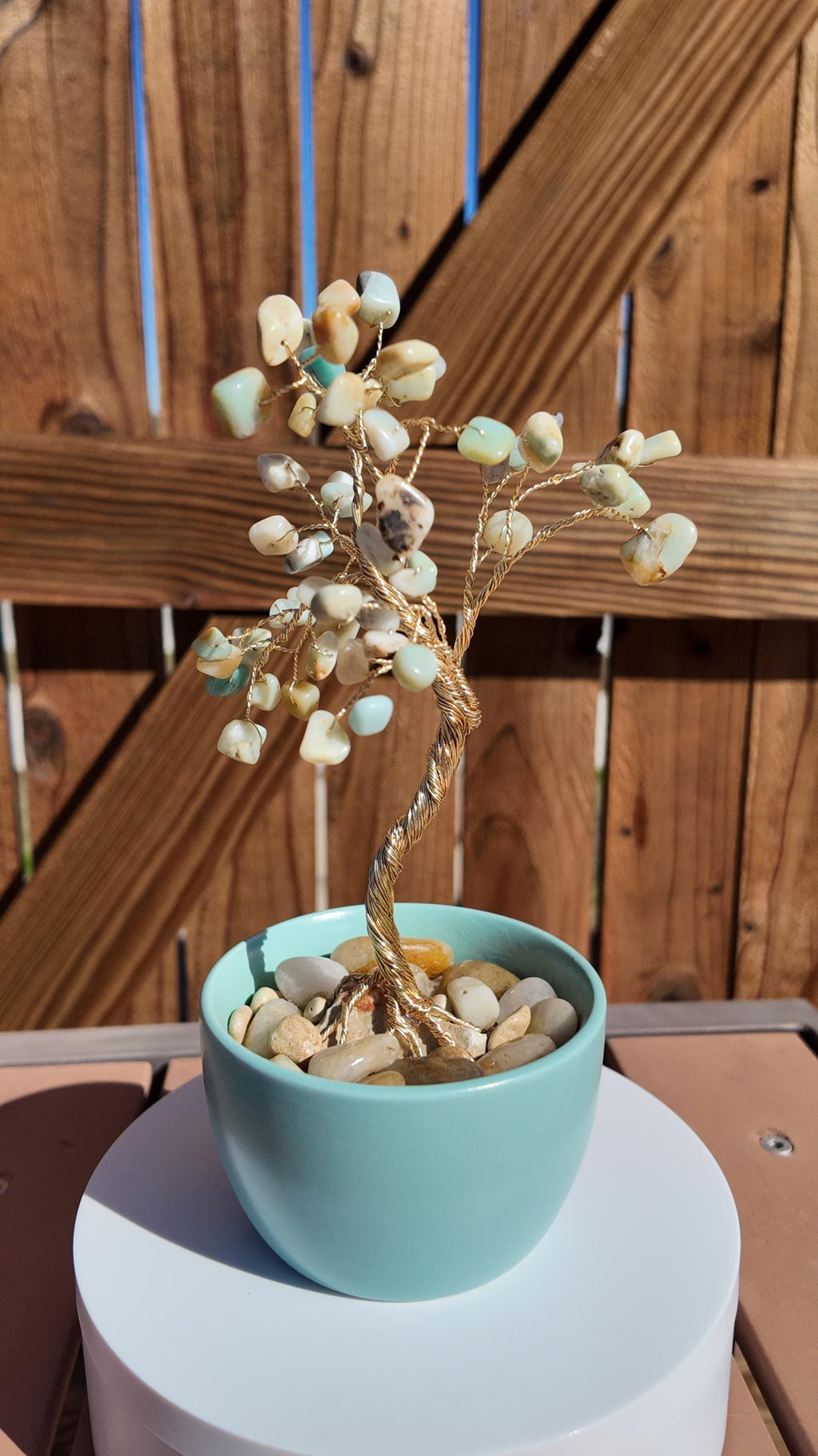 Amazonite Stone Chips Wire Tree #2510