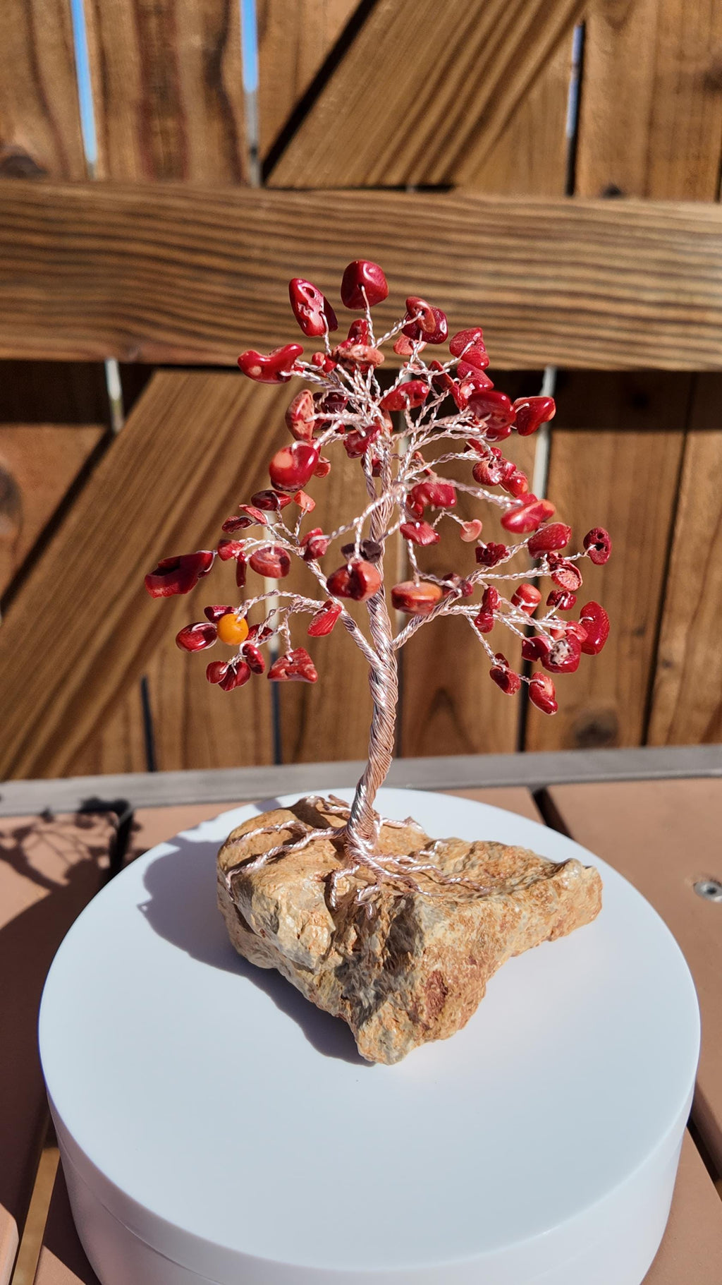 Dyed Bamboo Coral Wire Tree #2509