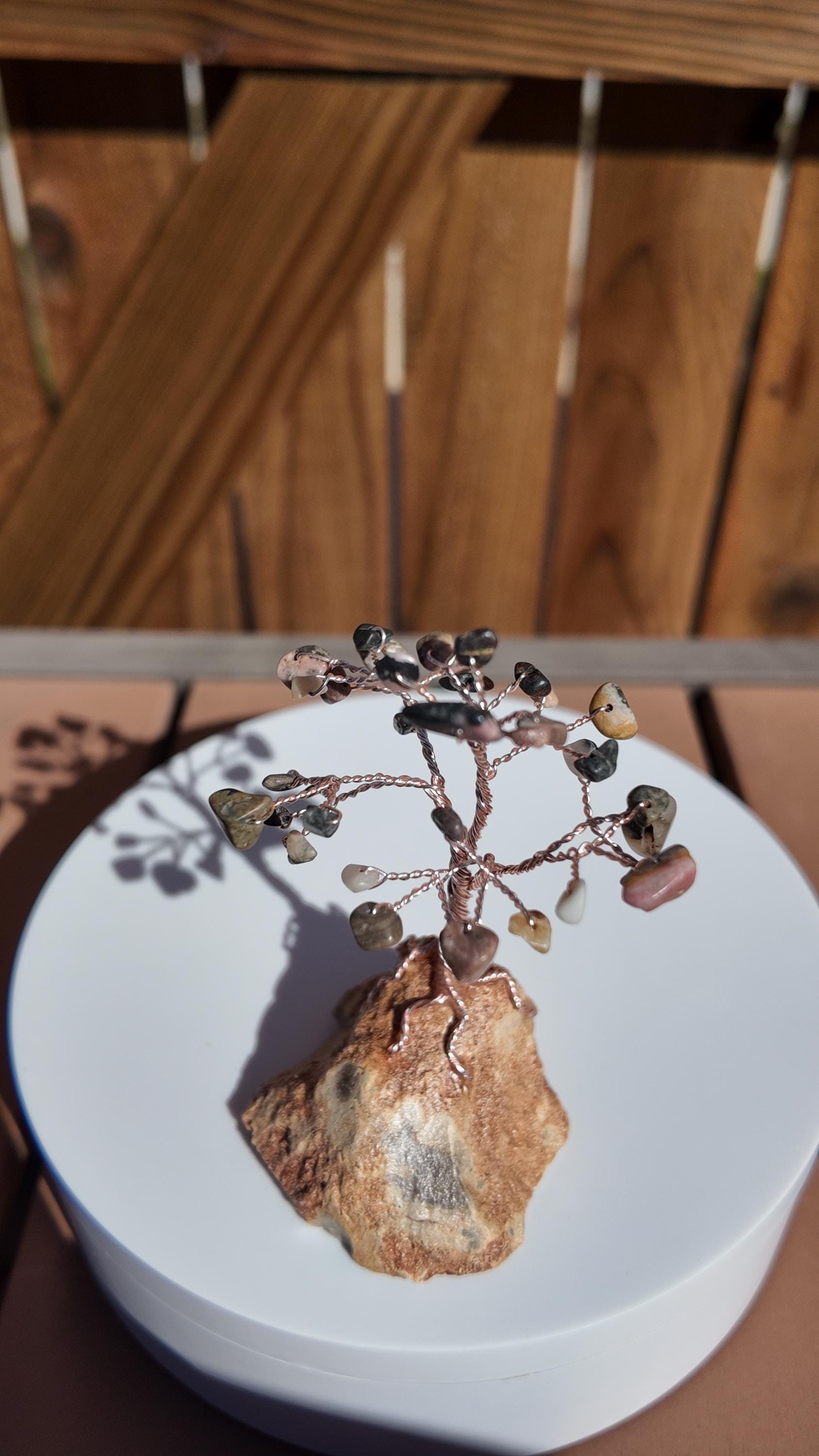 Rhodonite Stone Wire Tree #2512