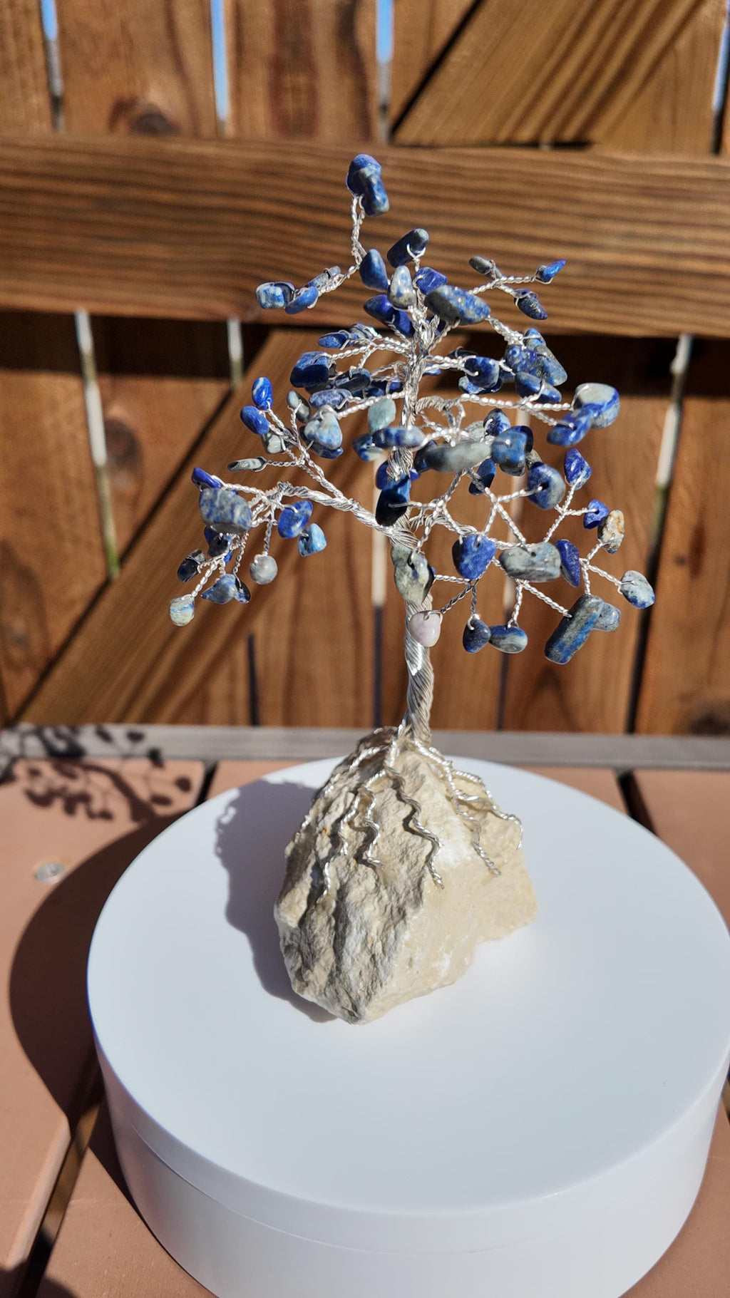 Lapis Lazuli Stone Chips Wire Tree (September Birthstone) #2503