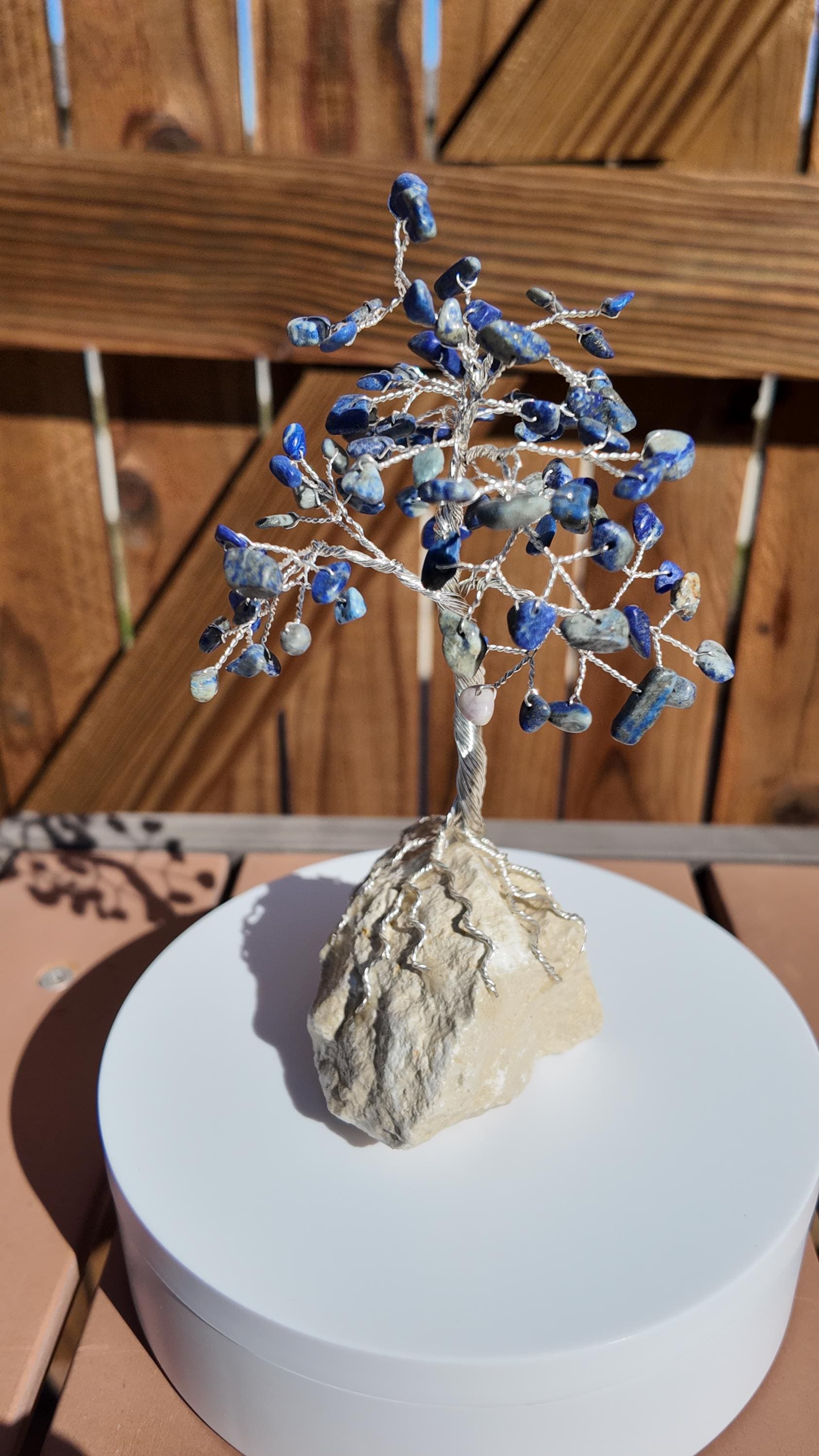 Lapis Lazuli Stone Chips Wire Tree (September Birthstone) #2503