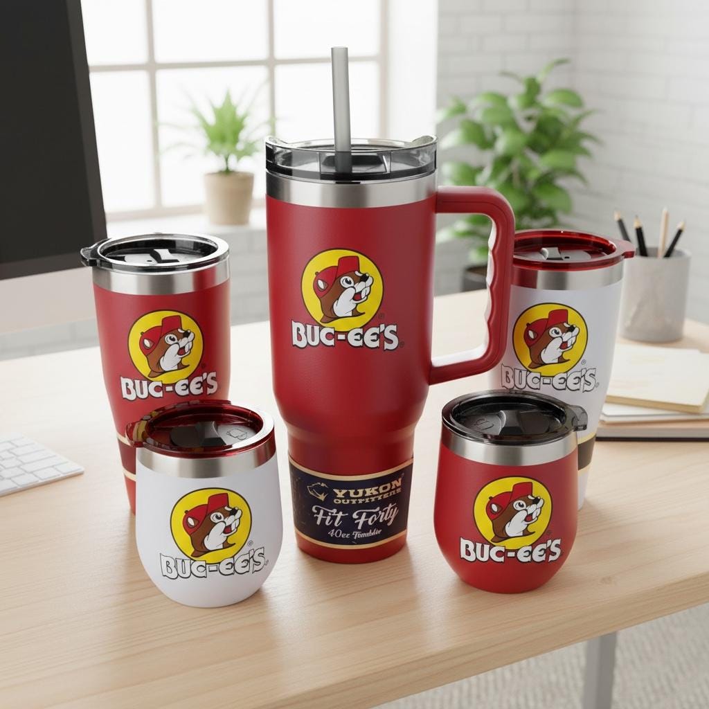 Buc-ee's Tumblers Red and White (40oz, 20oz, 10oz)