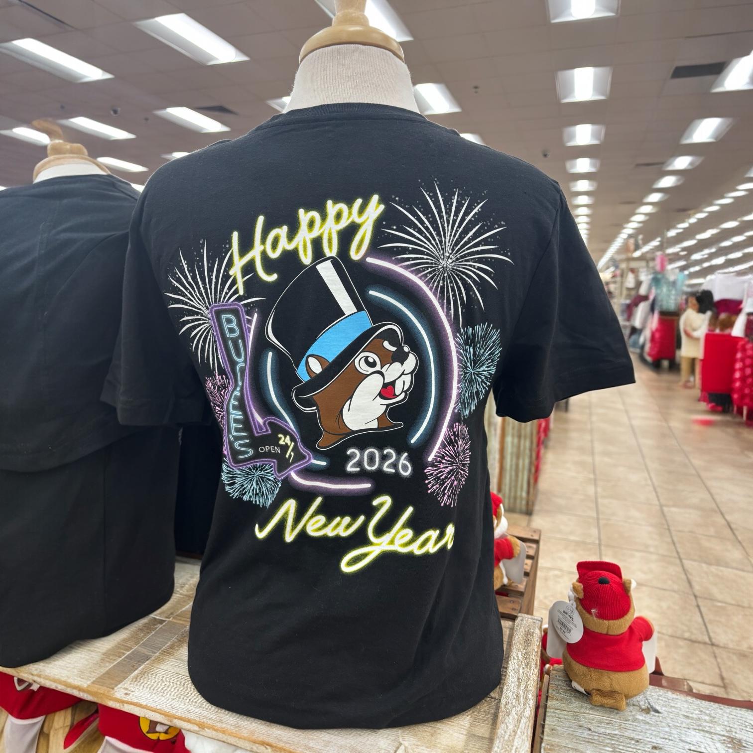 Buc-ee's 2026 Happy New Year Glows in the Dark T-Shirt