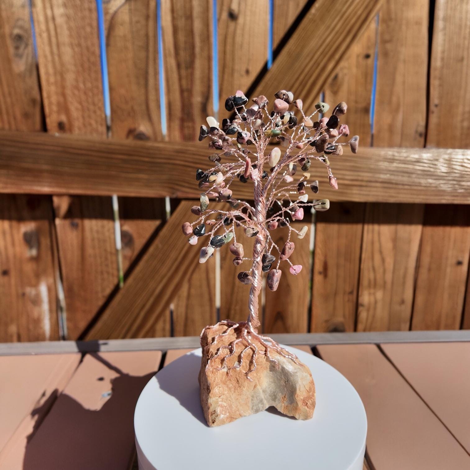 Rhodonite Stone Wire Tree #2506
