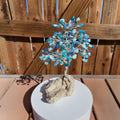 Aqua Quartzite Stone Chips Wire Tree #2508