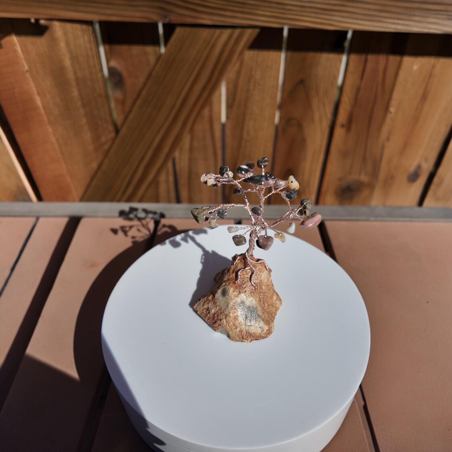 Rhodonite Stone Wire Tree #2512